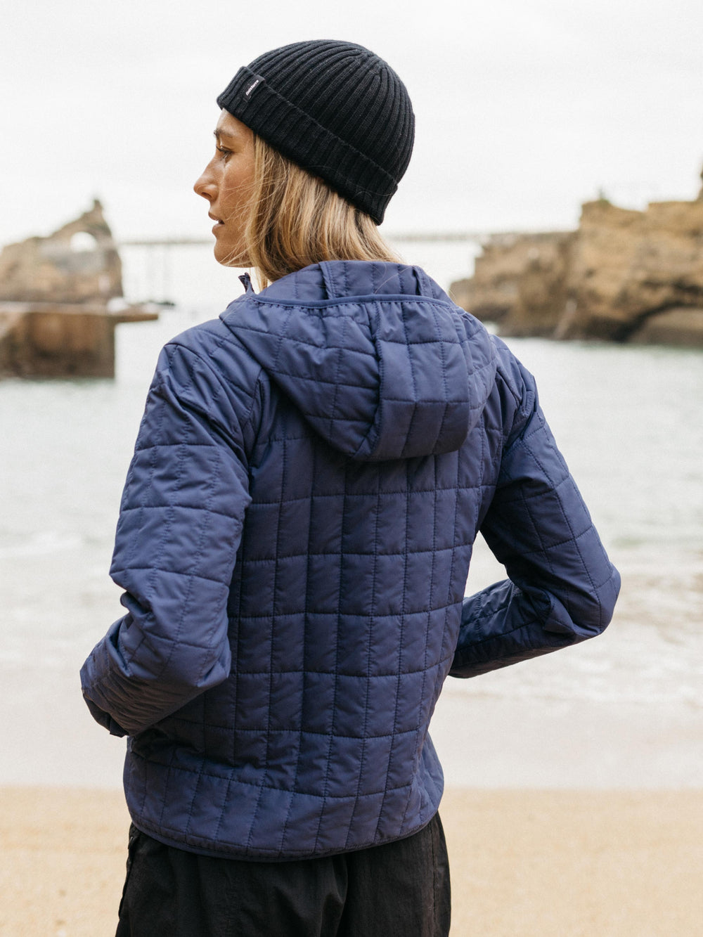 Women Insulated Hooded Jacket in Navy - Firecrest