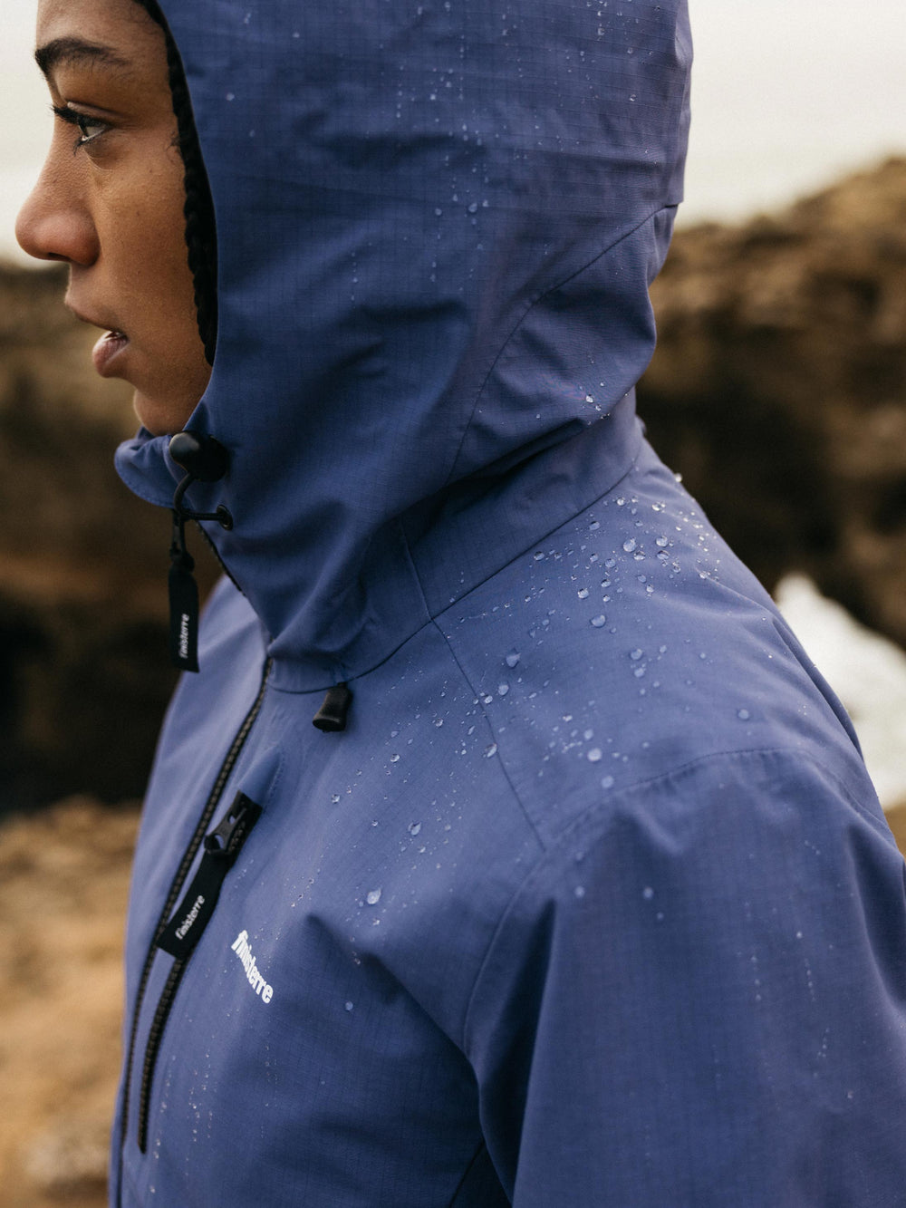 Women Recycled Waterproof Jacket in Navy - Stormbird