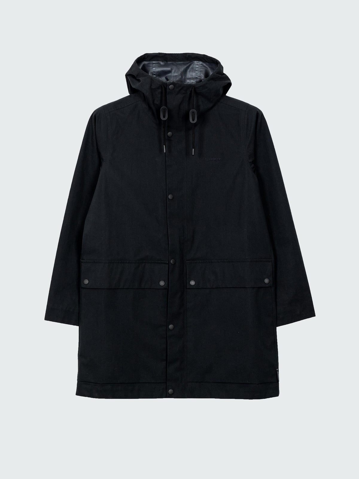 Women Organic Cotton Waterproof Jacket in Black - Litus