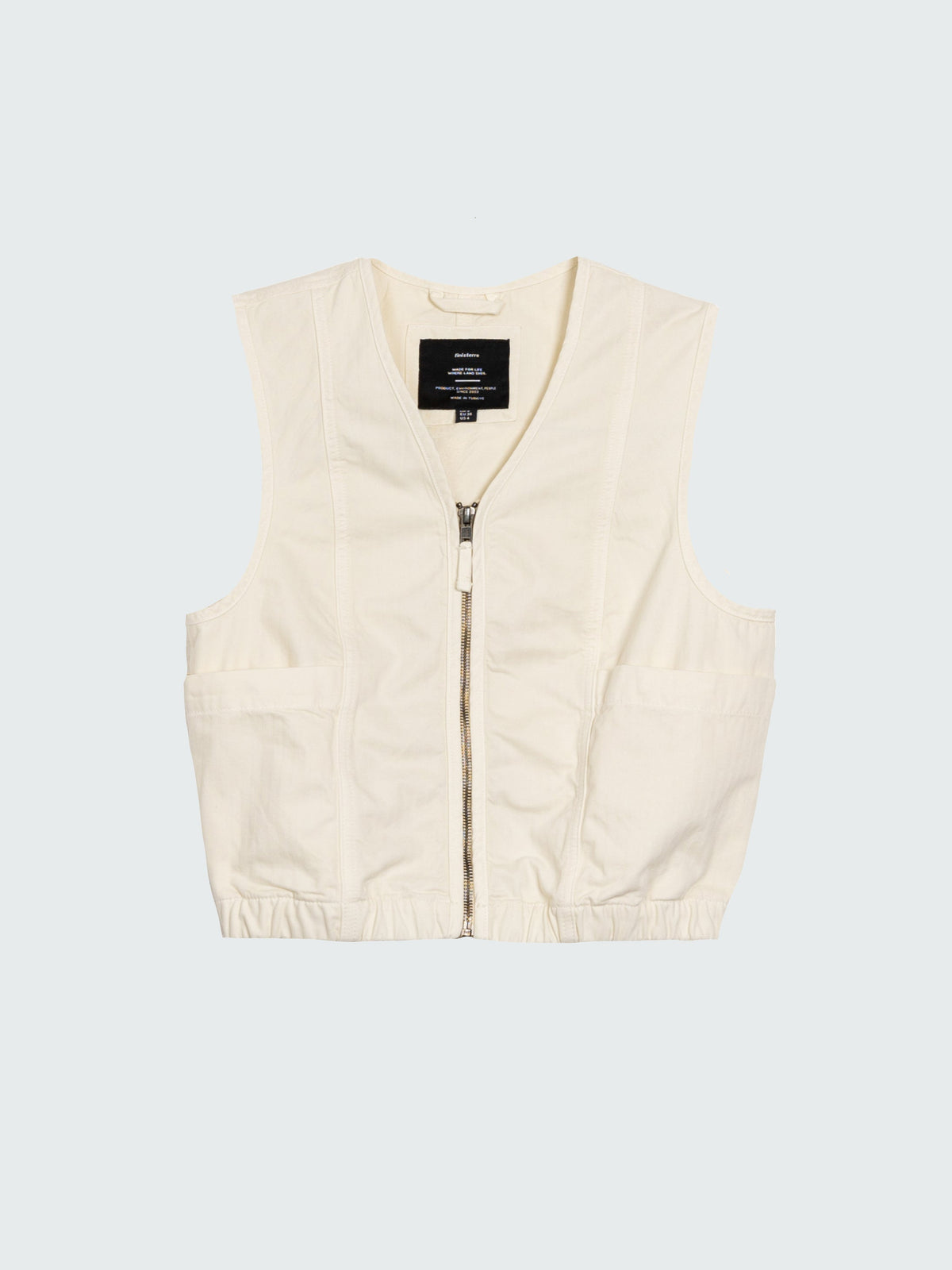 Women Organic Cotton Gilet in Ecru - Croft
