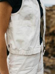 Women Organic Cotton Gilet in Ecru - Croft