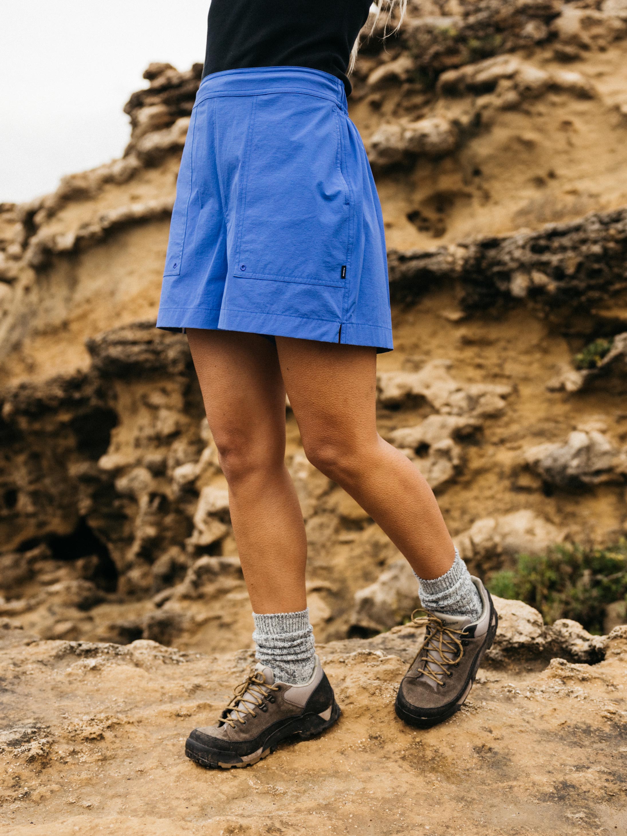 Women Recycled Hybrid Short in Lake - Walker