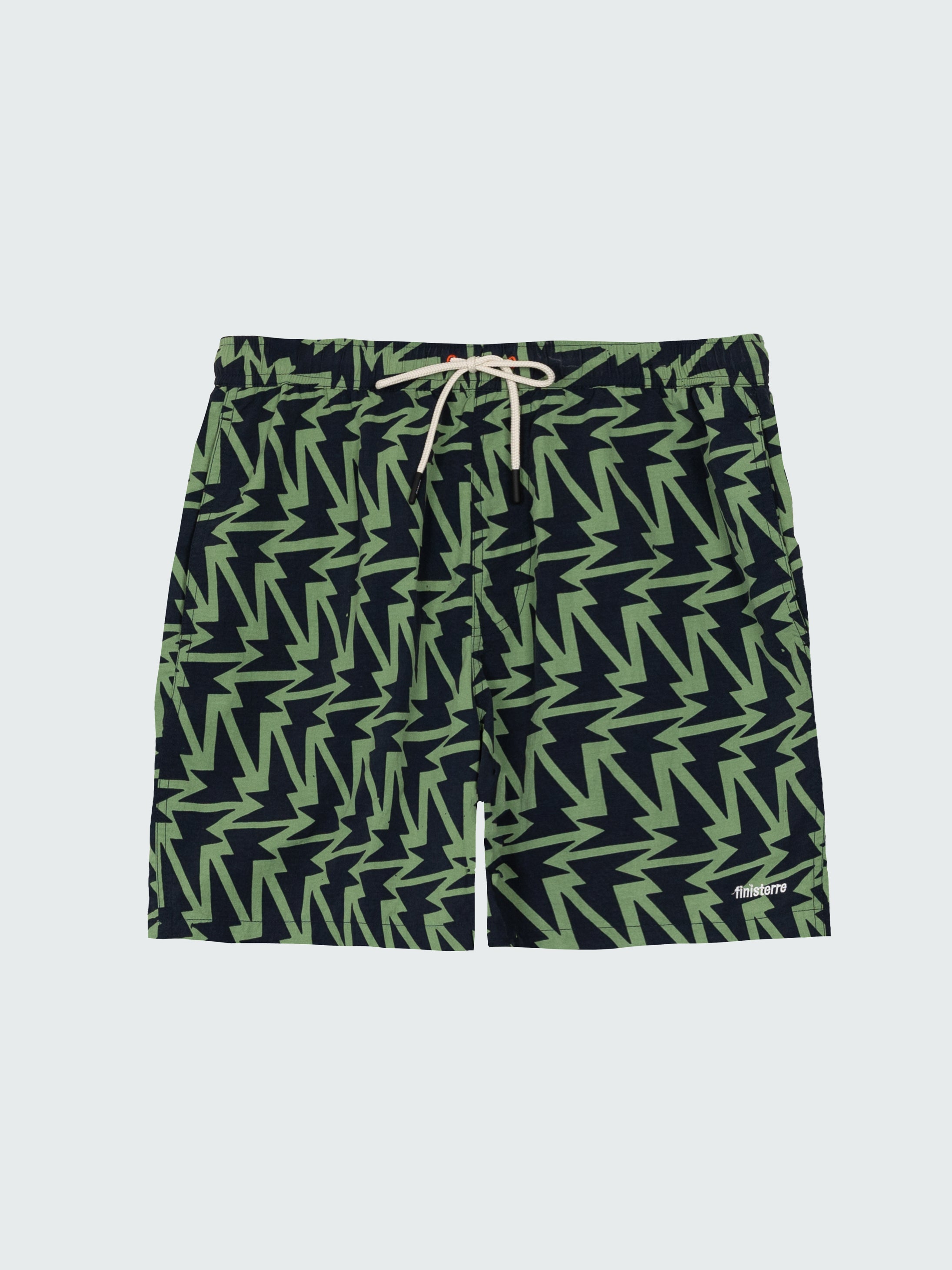 Men Recycled Swim Short in Navy Print - Atlas