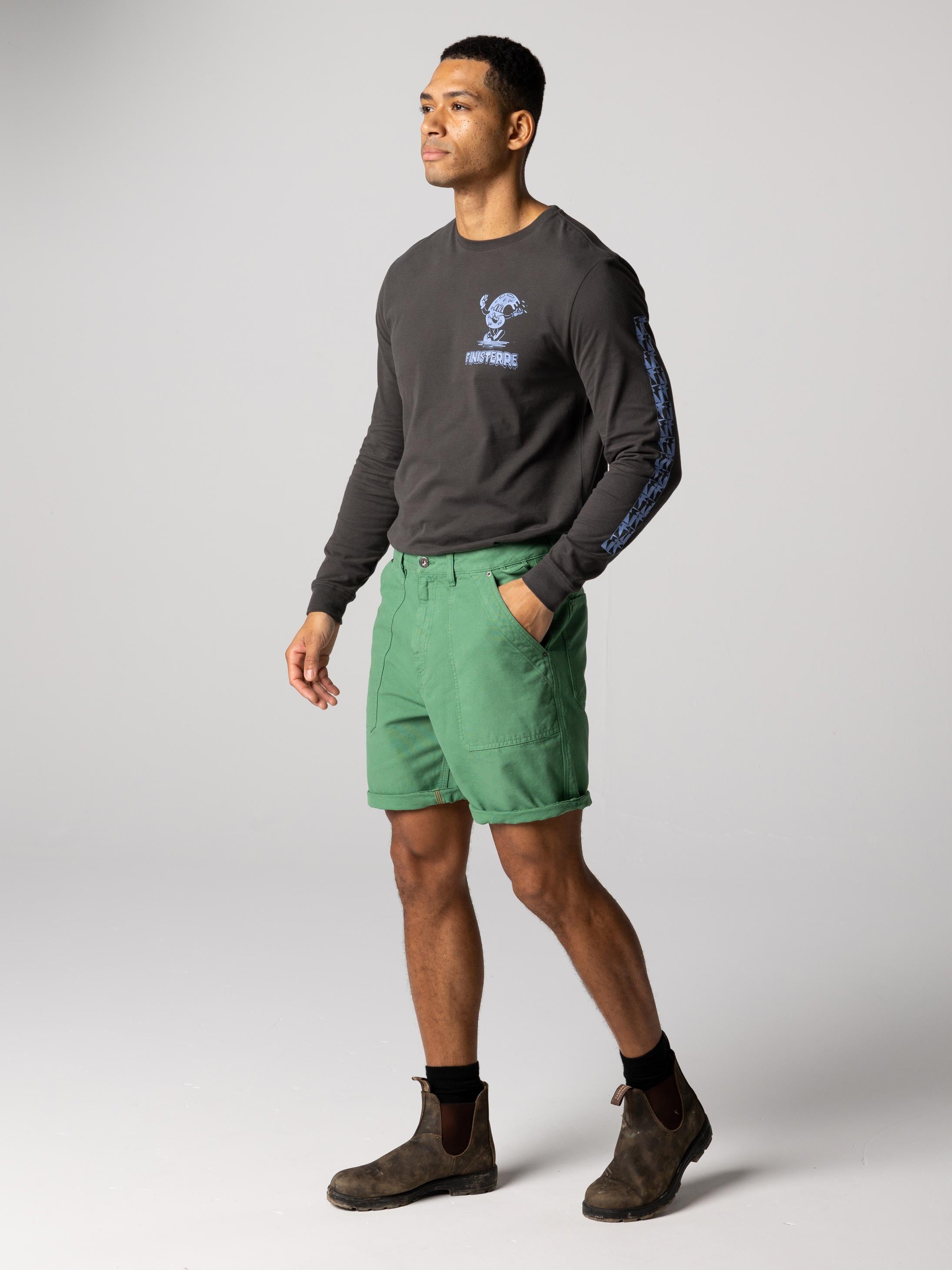Men Organic Cotton Short in Green - Basset