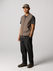 Men Organic Cotton Gilet in Brown - Basset