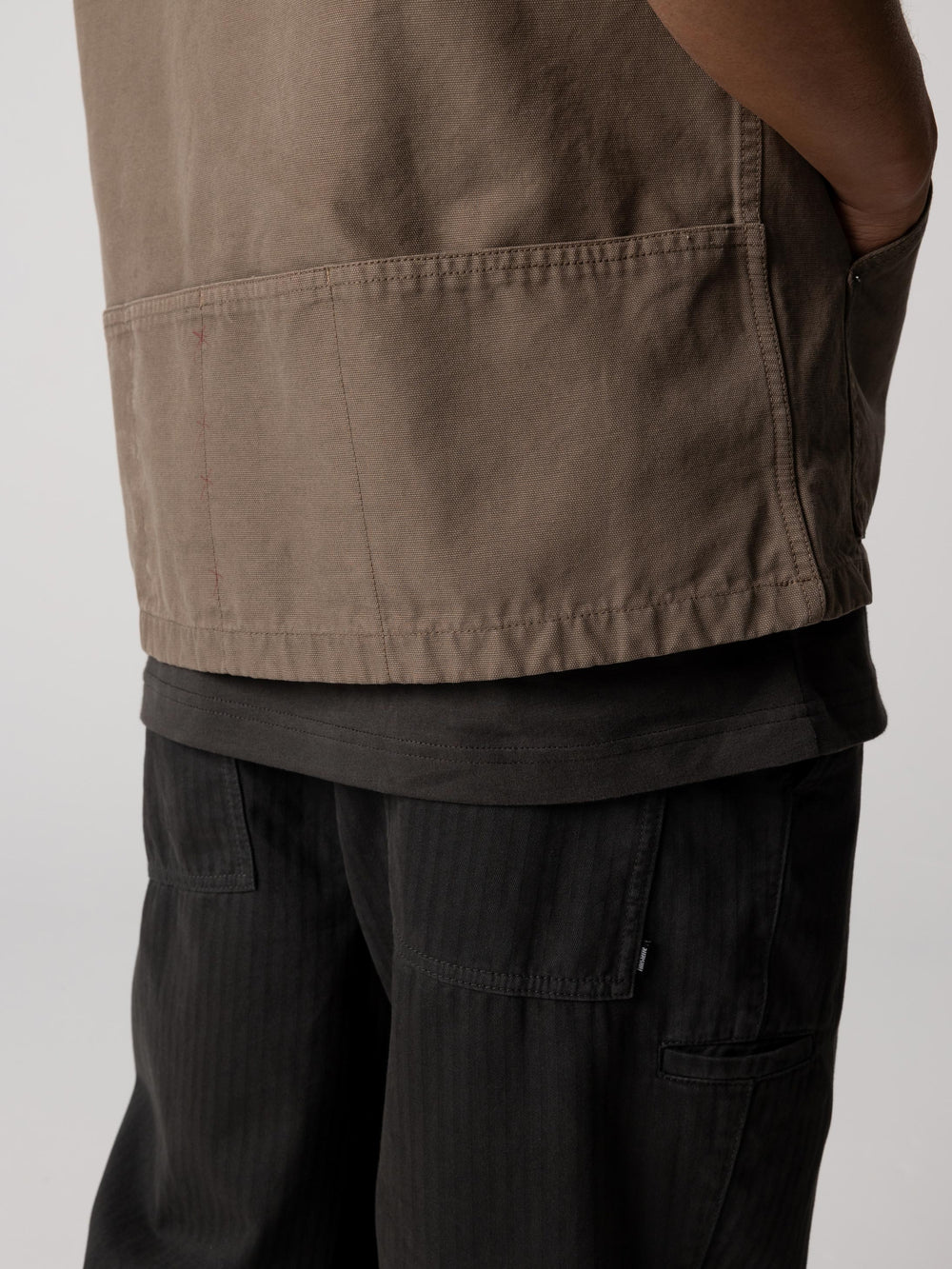 Men Organic Cotton Gilet in Brown - Basset