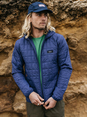 Men Insulated Hooded Jacket in Navy - Firecrest