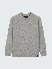 Women Wool Crew Neck Knit Jumper in Dove Grey - Farne