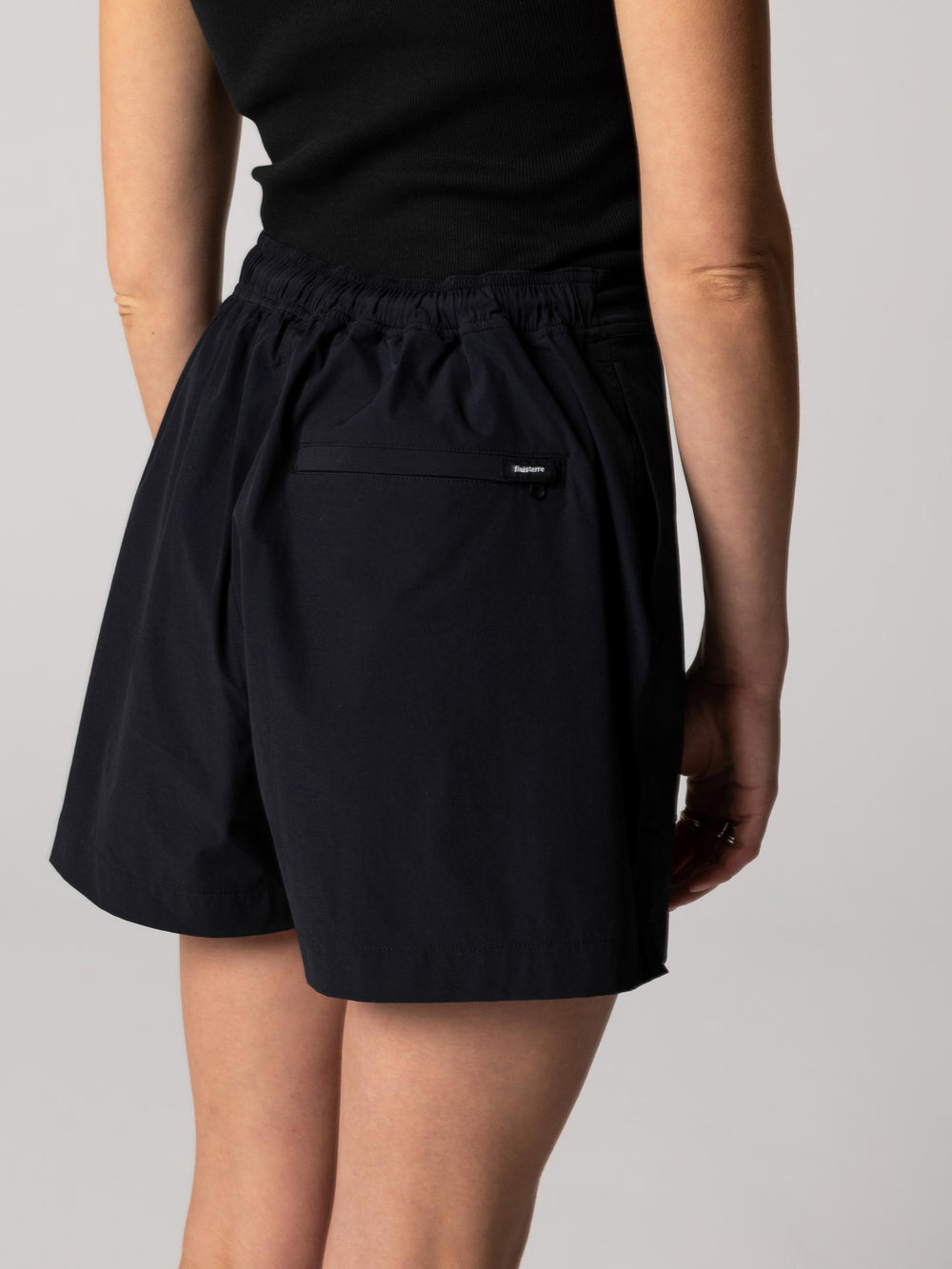 Women Recycled Hybrid Short in Black - Walker