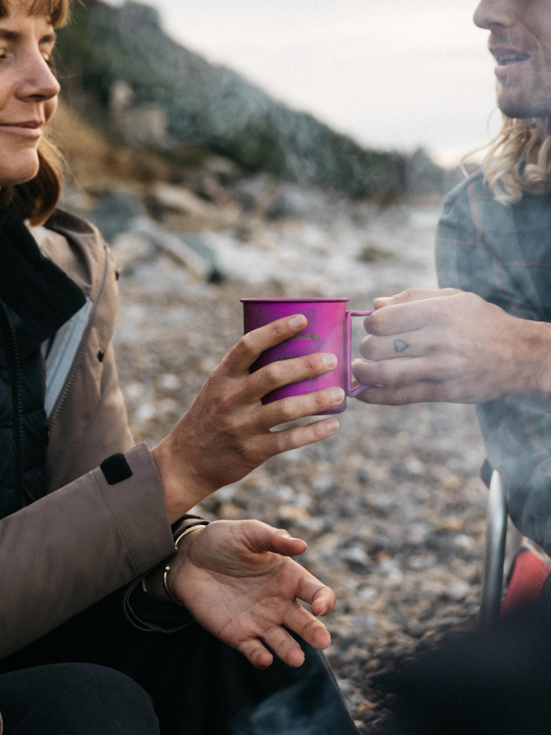 Men/Women Snow Peak + Finisterre Anodised Titanium Camp Cup in Anodised Pink