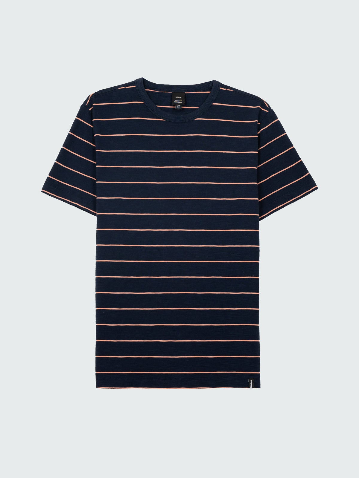 Men Organic Cotton T-Shirt in Navy Stripe - Channel