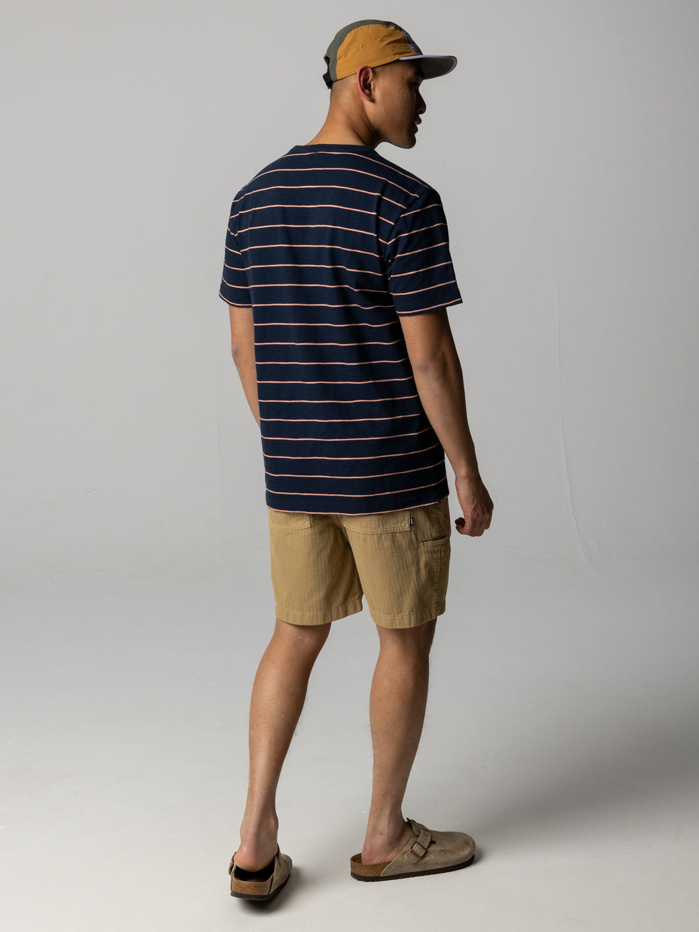 Men Organic Cotton T-Shirt in Navy Stripe - Channel