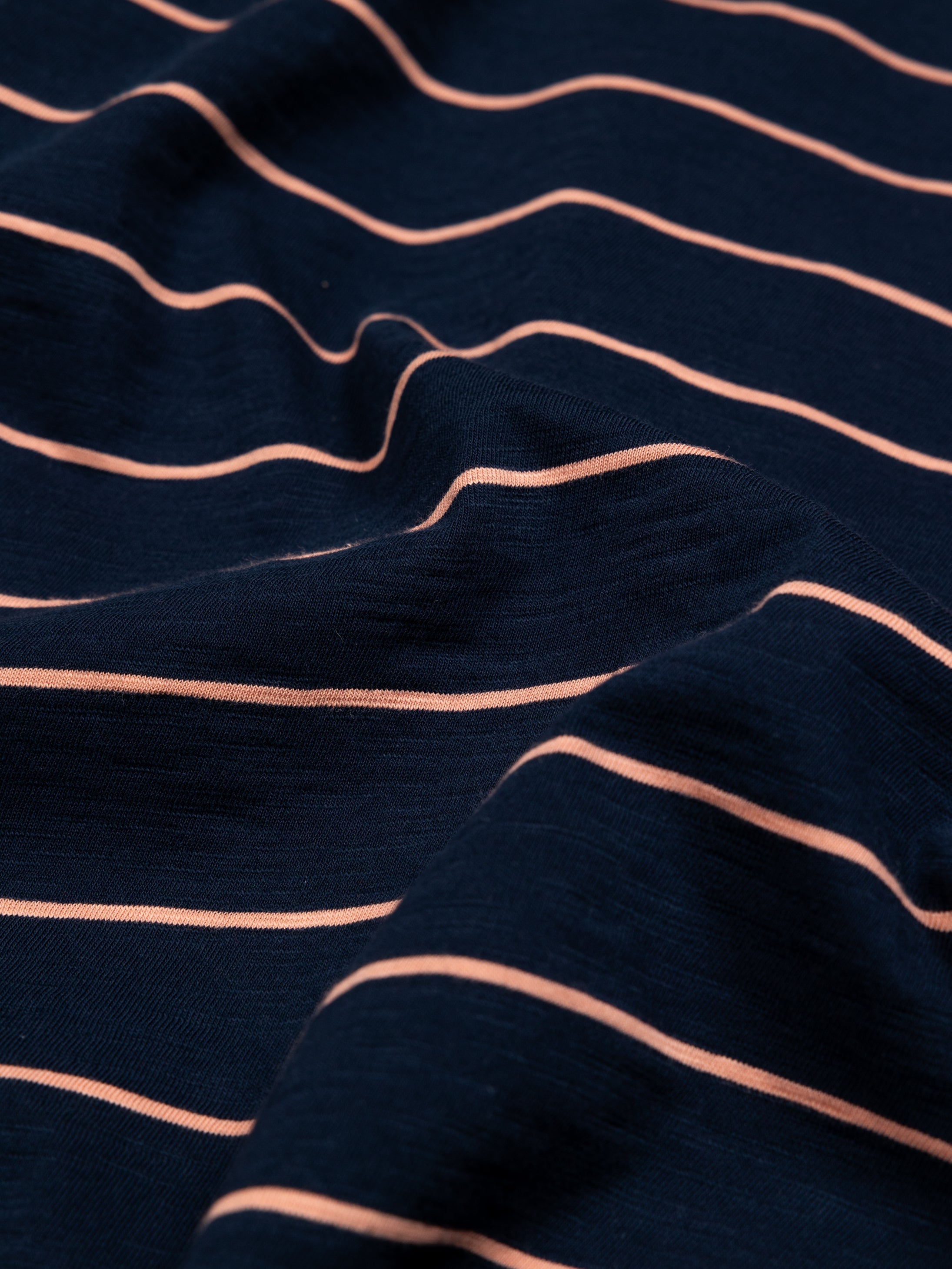 Men Organic Cotton T-Shirt in Navy Stripe - Channel