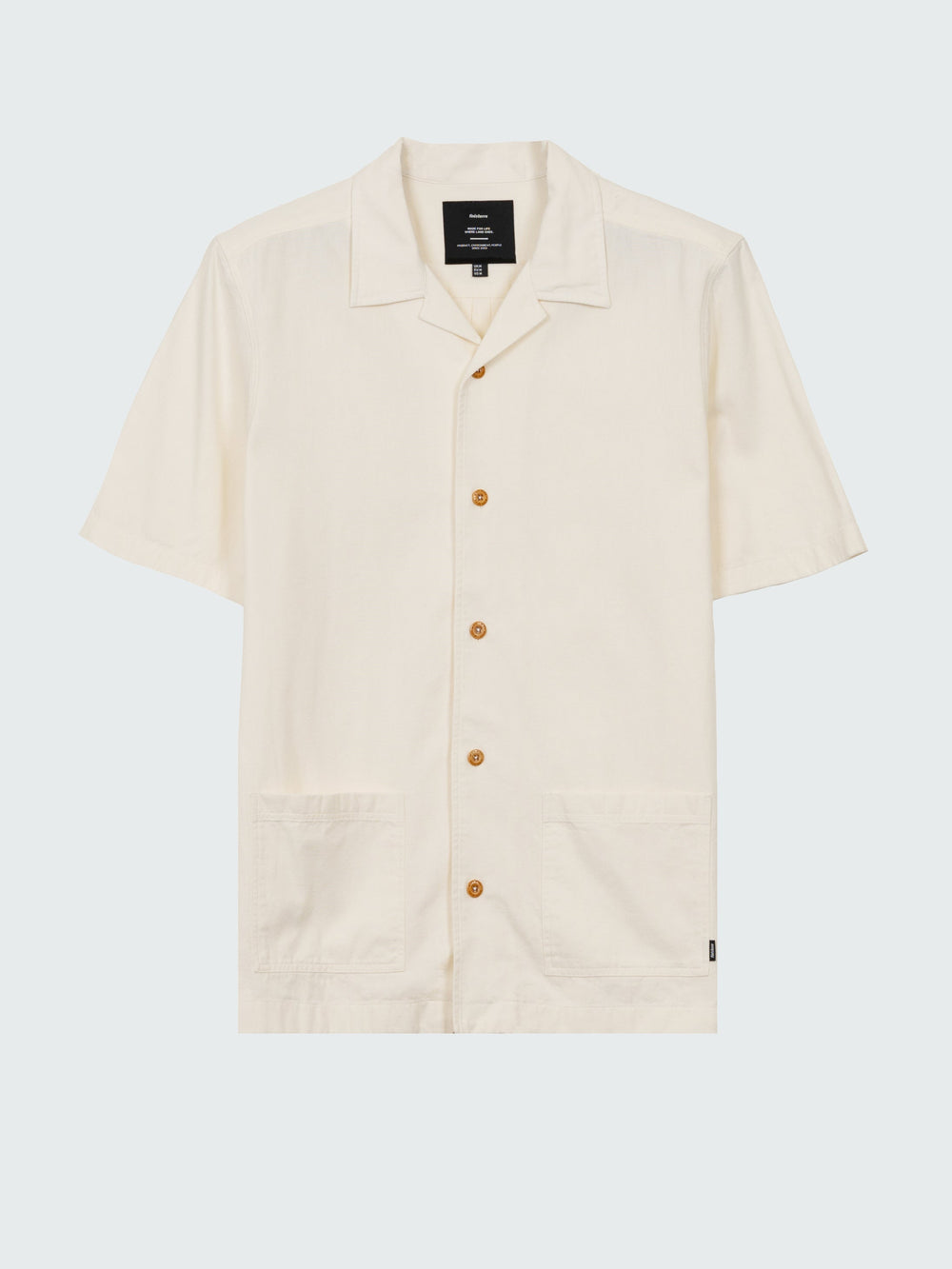Men Cotton Short Sleeve Shirt in Ecru - Hendra