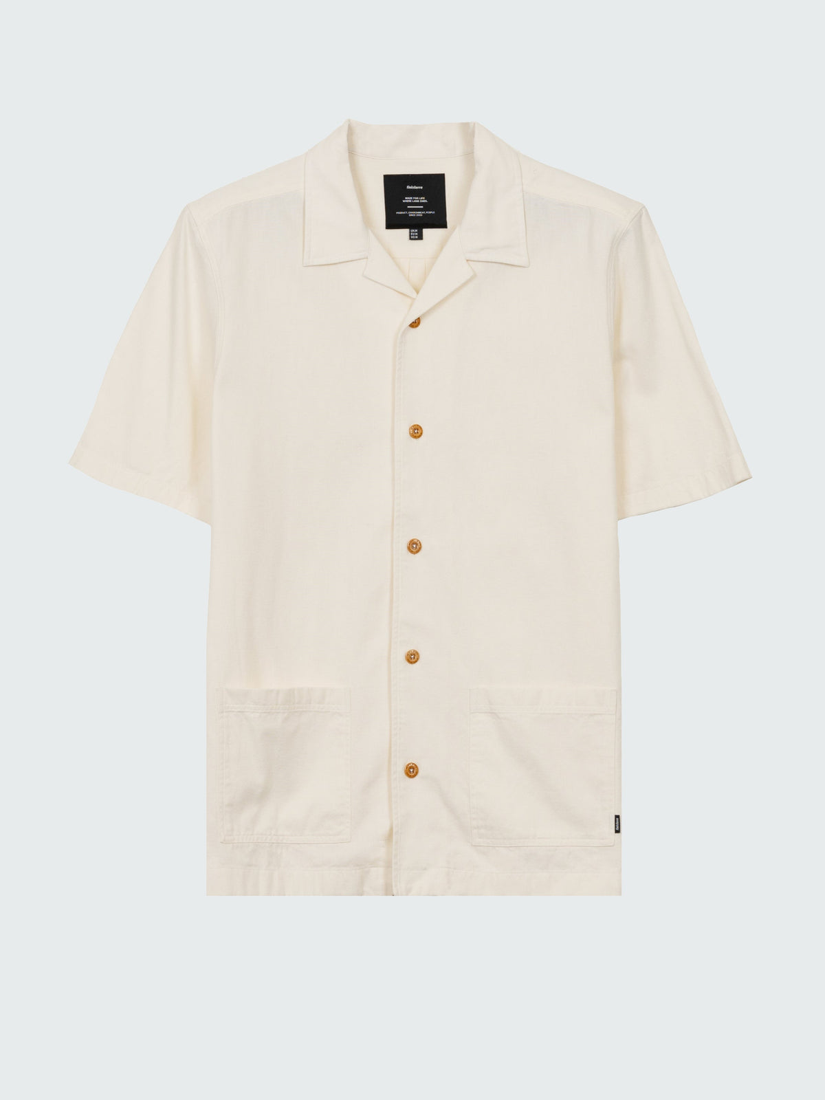 Men Cotton Short Sleeve Shirt in Ecru - Hendra