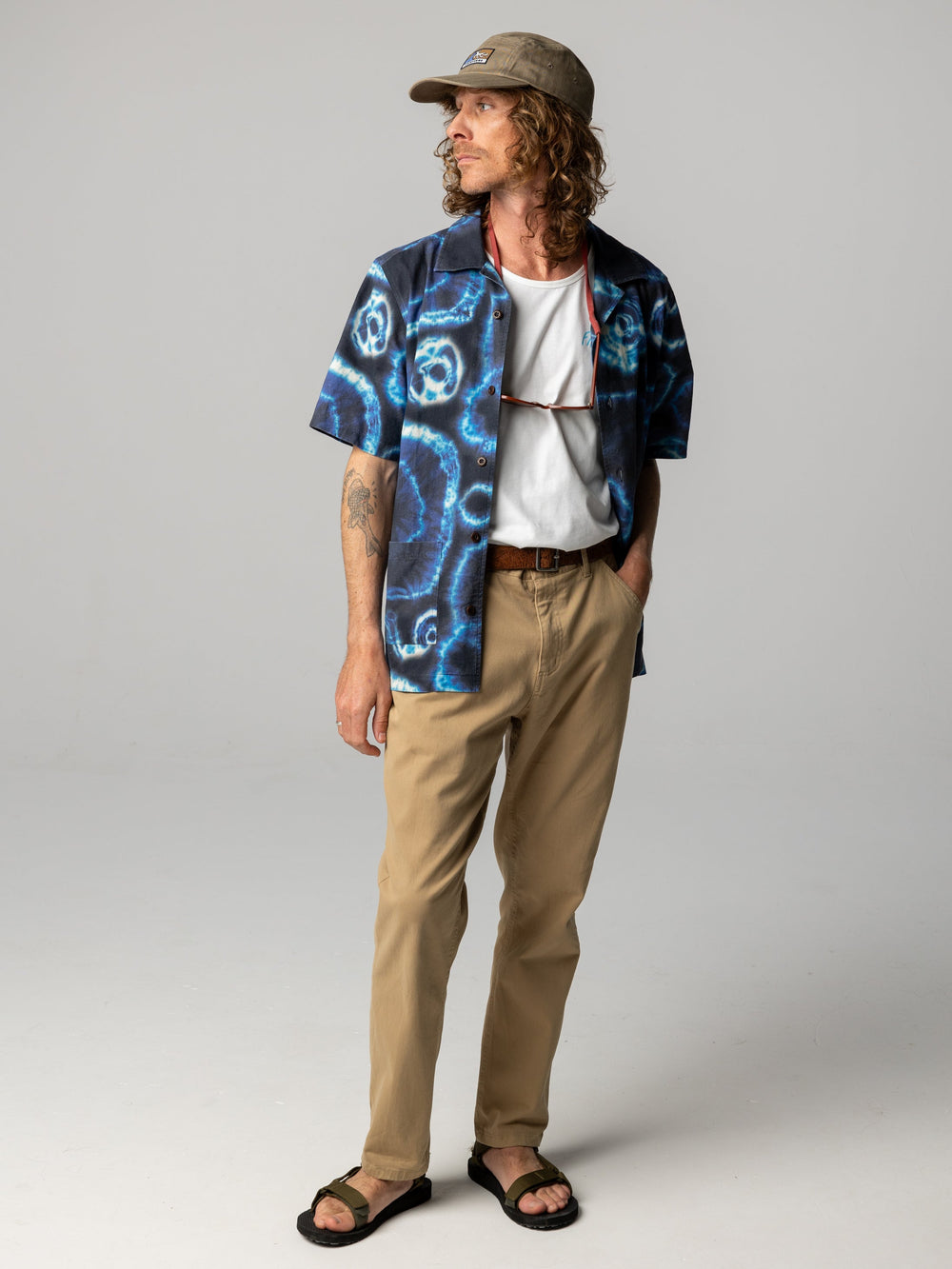 Men Linen Shirt in Shibori Print - Hendra