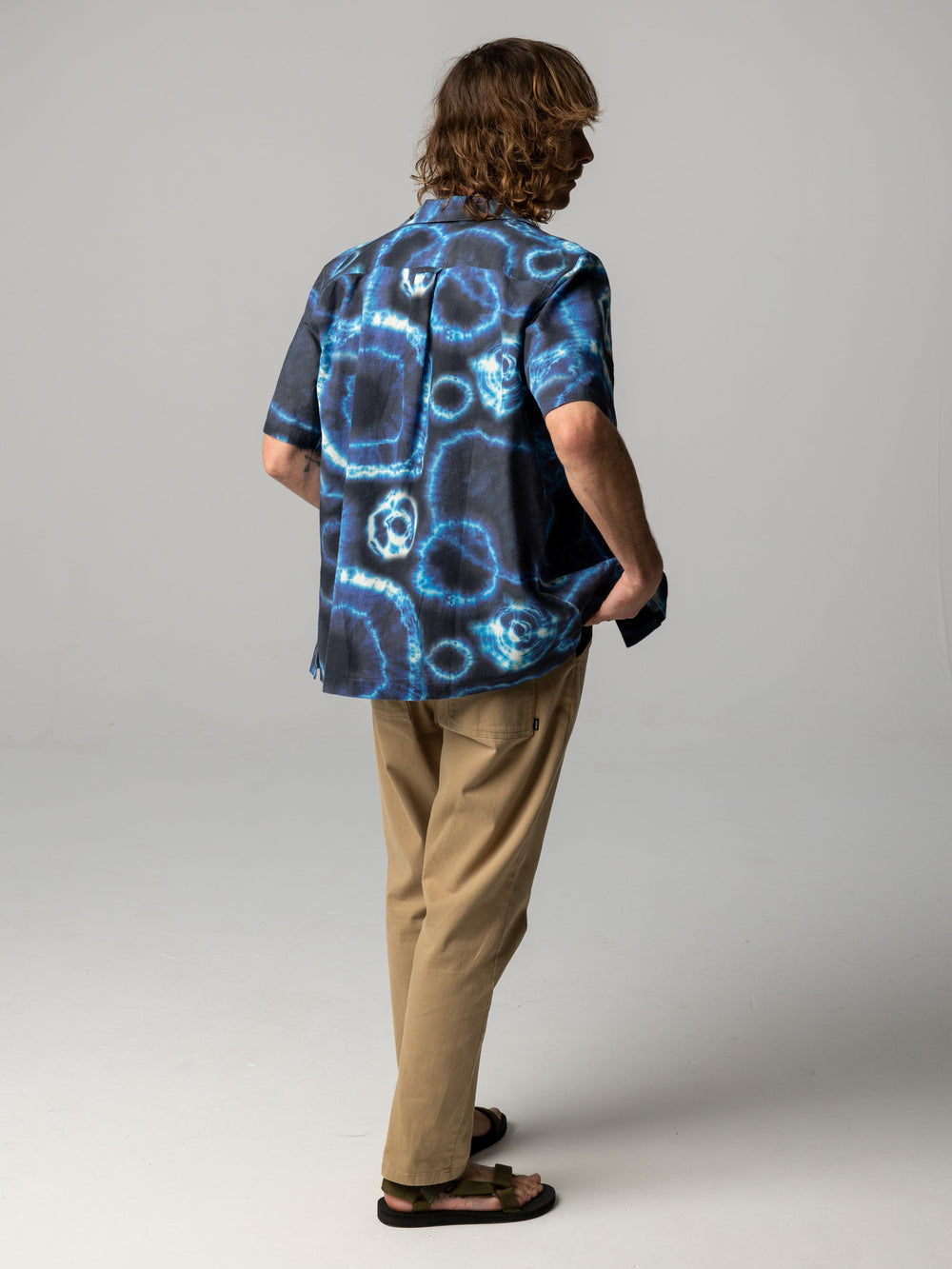Men Linen Shirt in Shibori Print - Hendra
