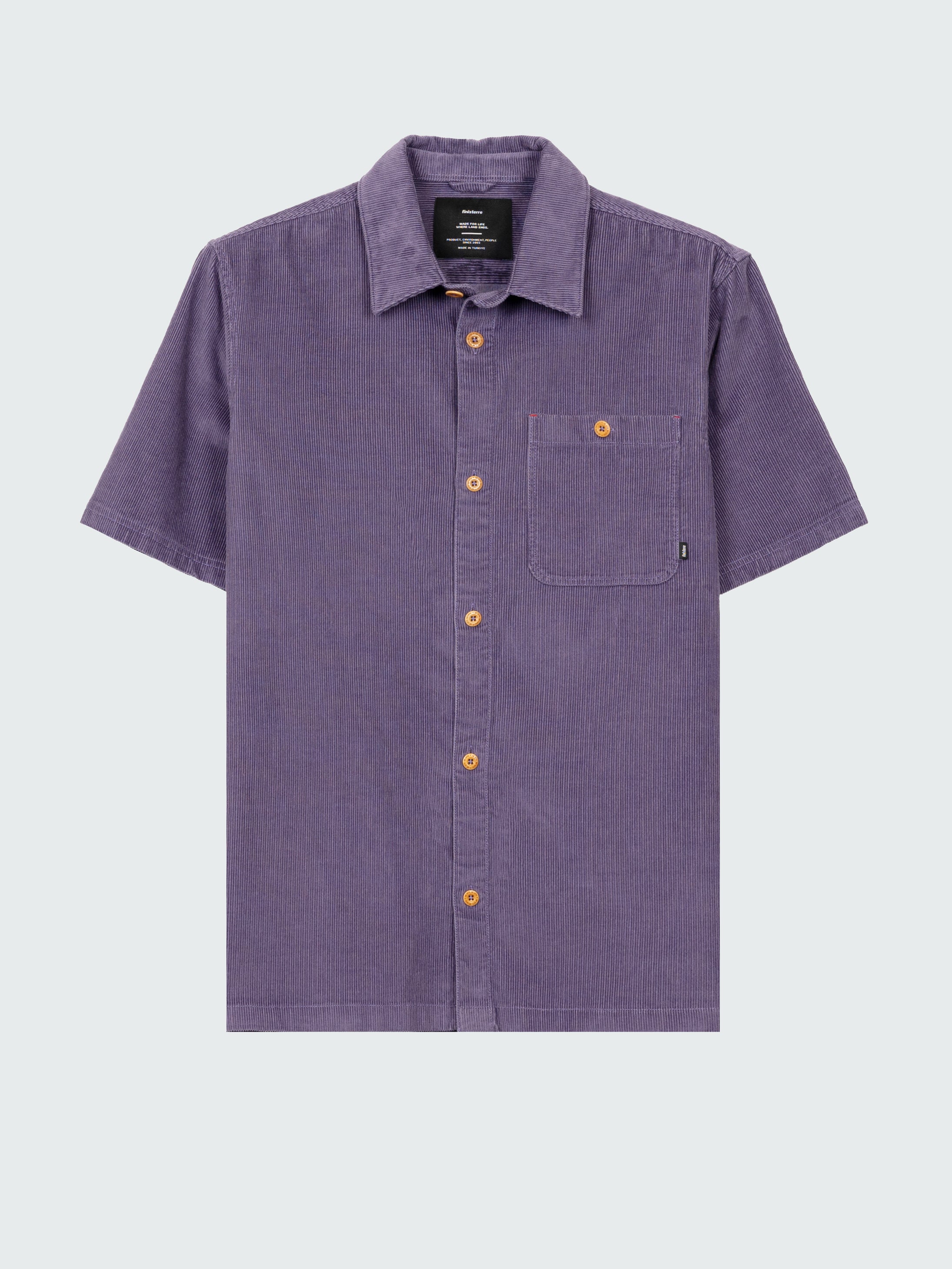 Men Organic Cotton Cord Shirt in Purple - Jetty