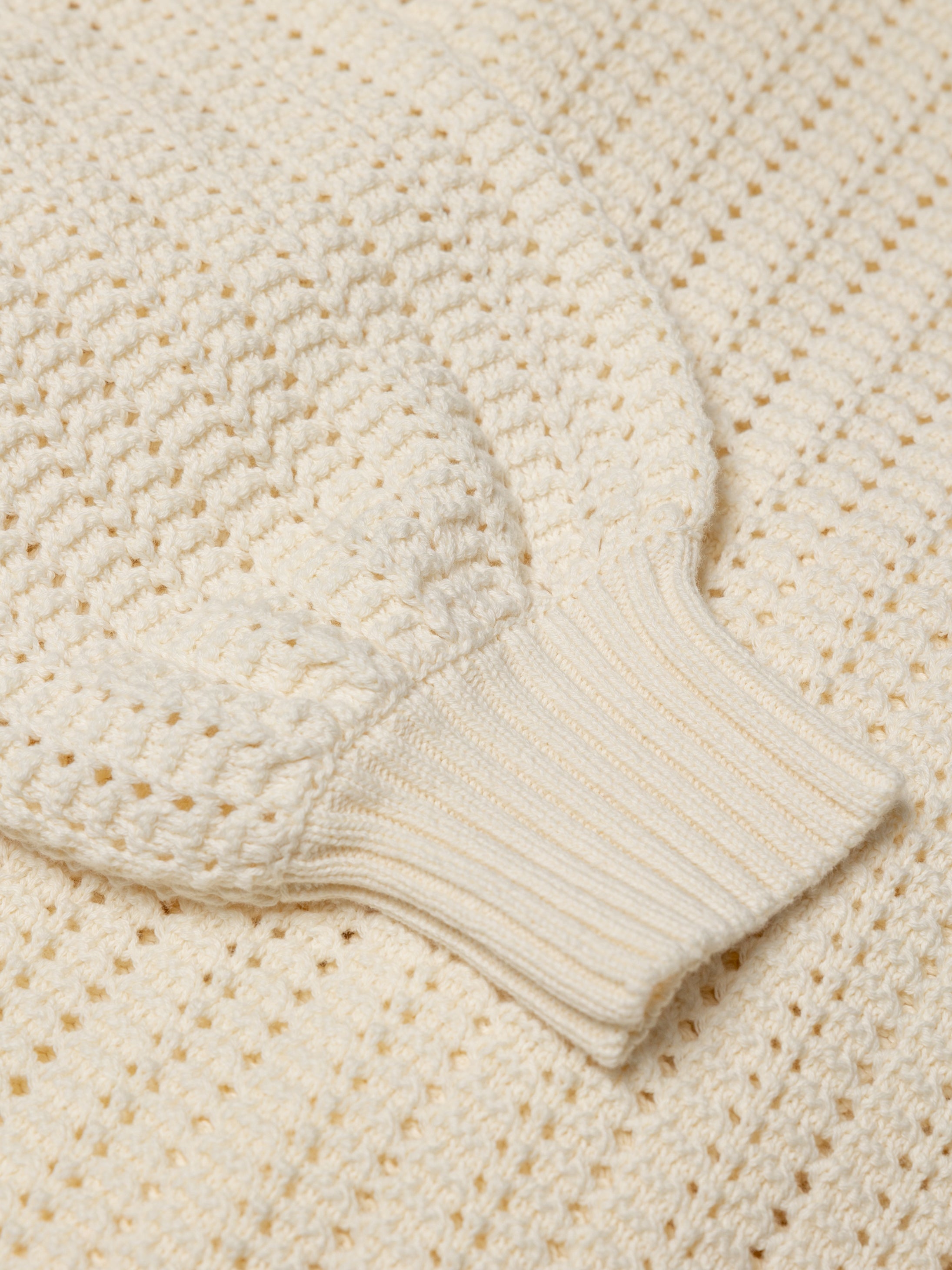 Women Organic Cotton Stitch Jumper in Ecru - Bracken