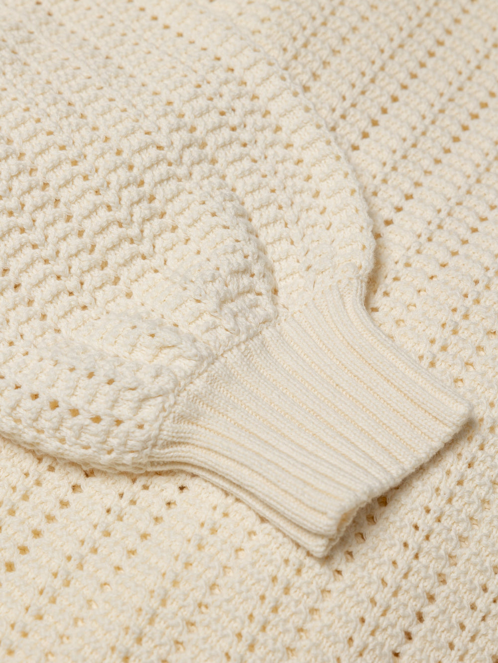 Women Organic Cotton Stitch Jumper in Ecru - Bracken
