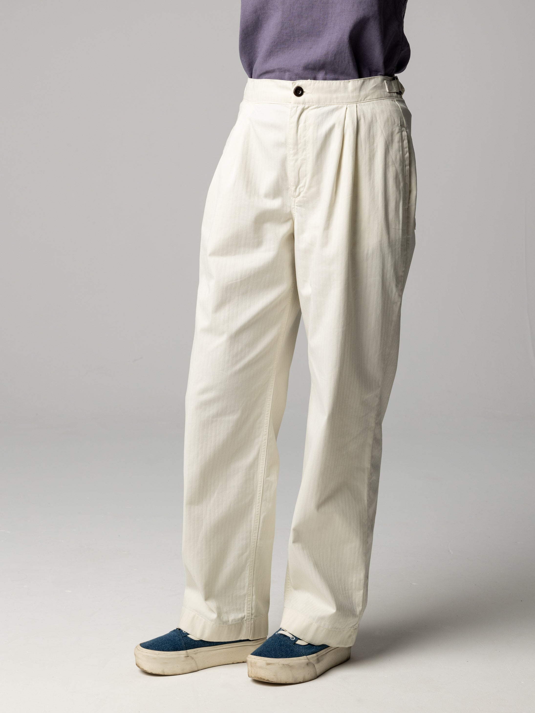 Women Organic Cotton Workwear Trouser in Ecru - Croft