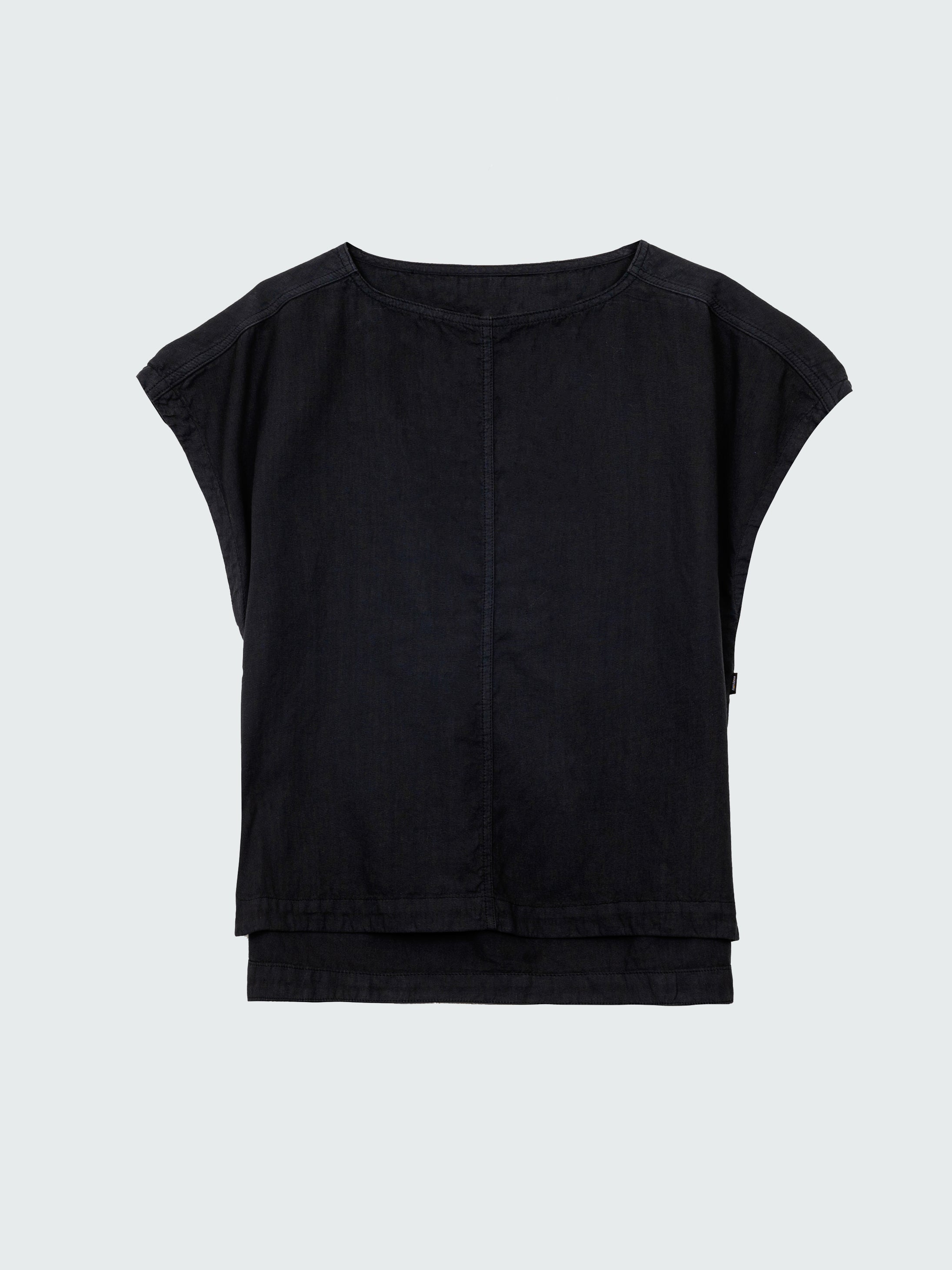 Women Hemp Top in Black - Morva