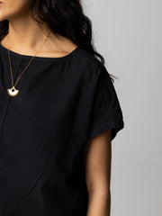 Women Hemp Top in Black - Morva
