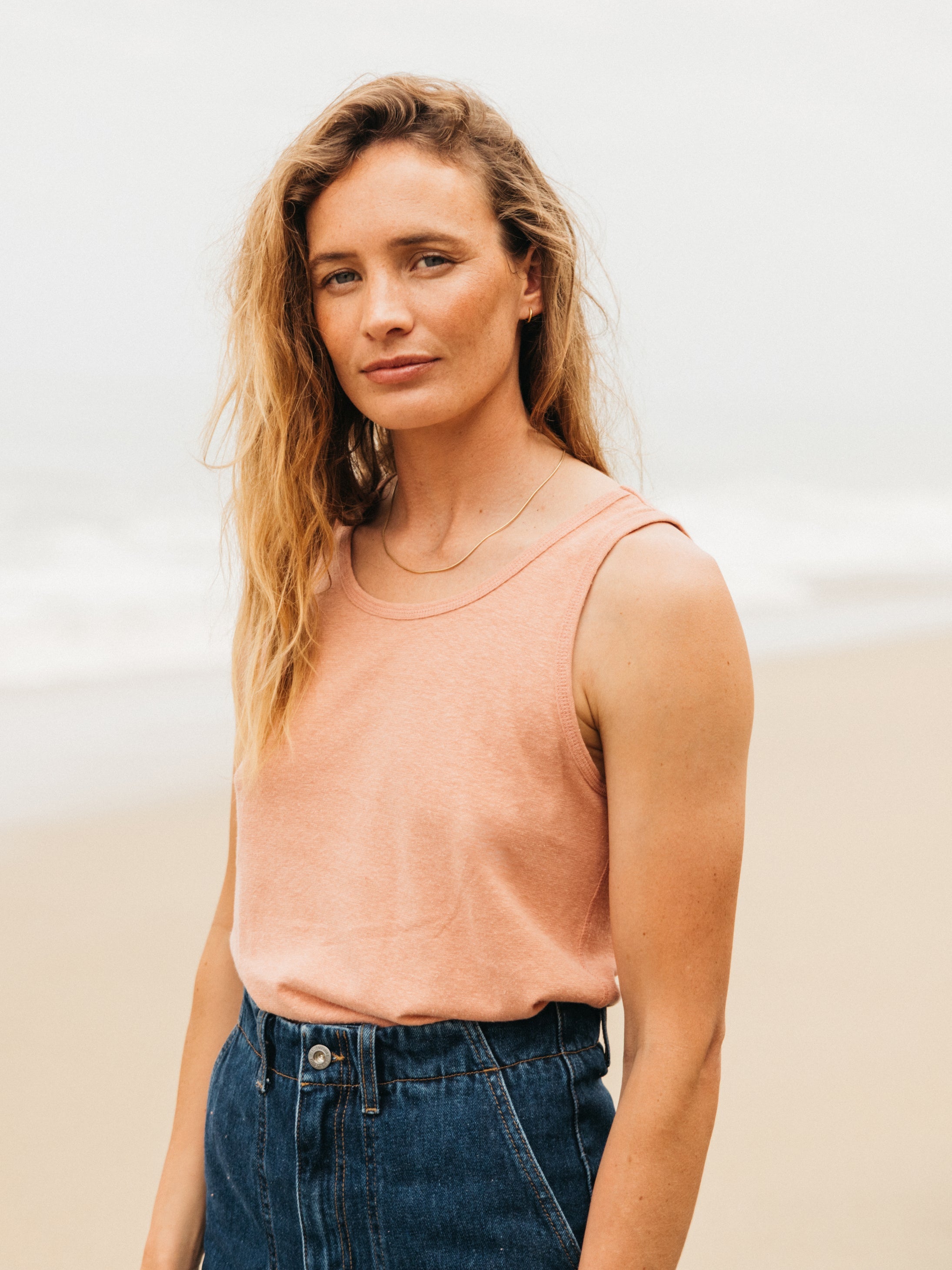 Women Hemp Vest in Clay - Riviera