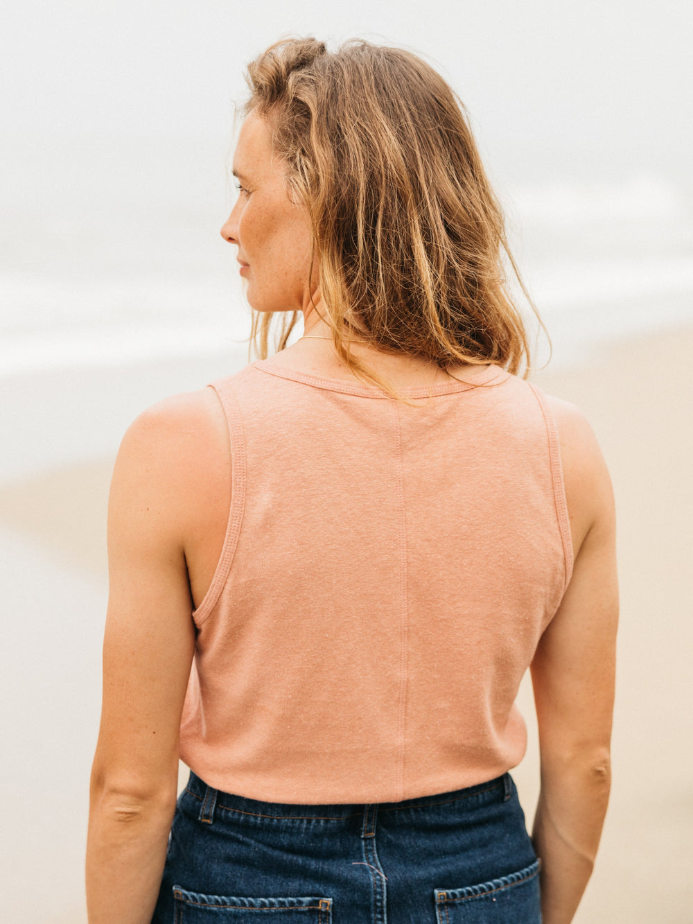 Women Hemp Vest in Clay - Riviera