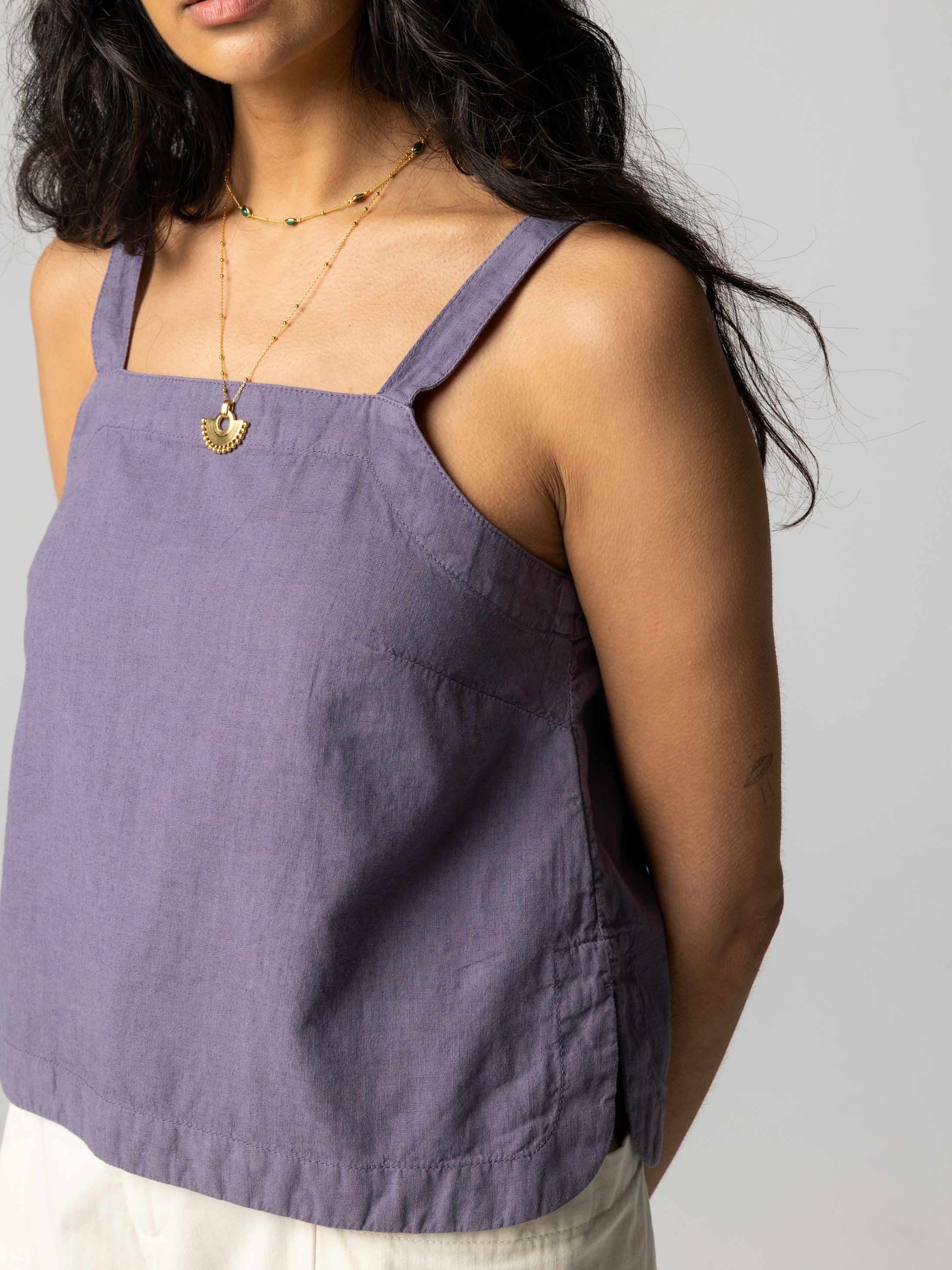Women Hemp Cami Top in Purple - Morva