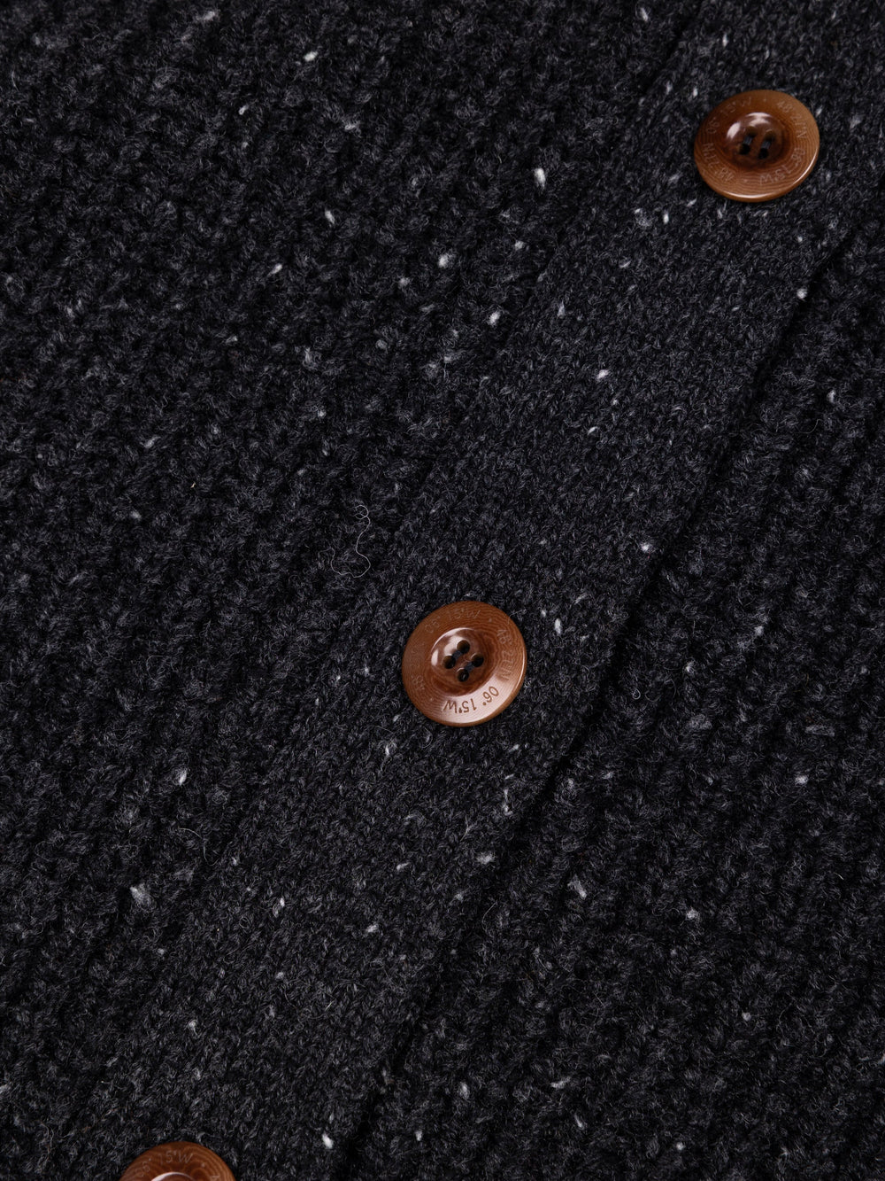 Women Wool Crew Neck Cardigan in Black - Mora