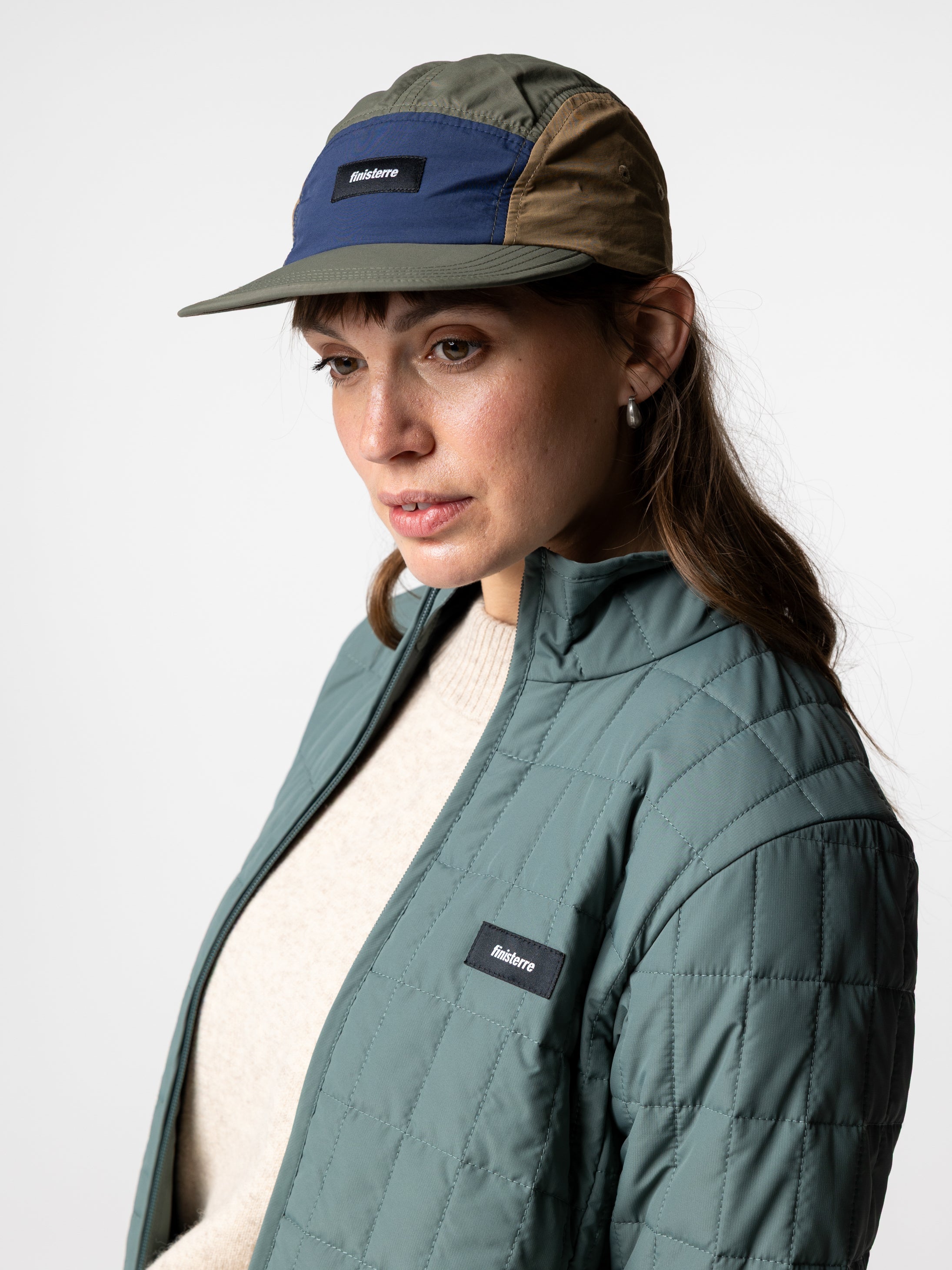 Men/Women Apex 5-Panel Cap in Olive/Blue