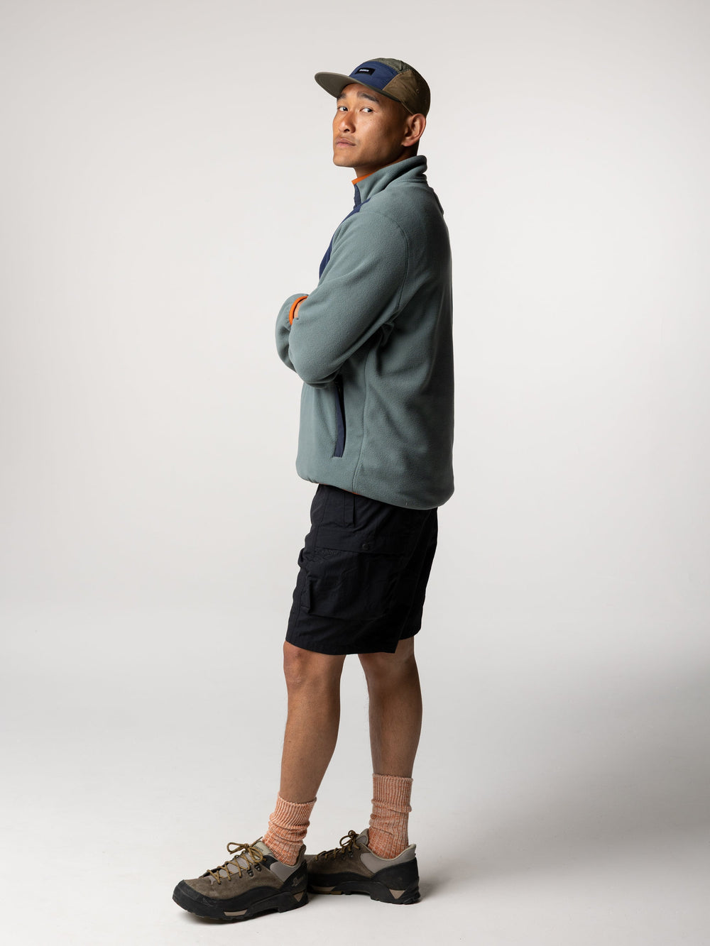 Men Recycled 1/4 Fleece in Deep Sea/Blue - Axiom