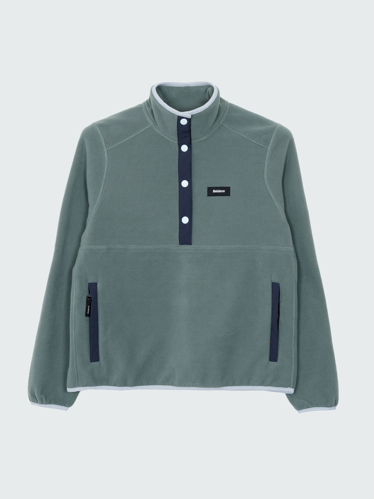 Women 1/4 Snap Fleece in Oatmeal/Deep Blue - Axiom
