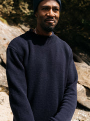 Men Wool Taran Jumper in Navy