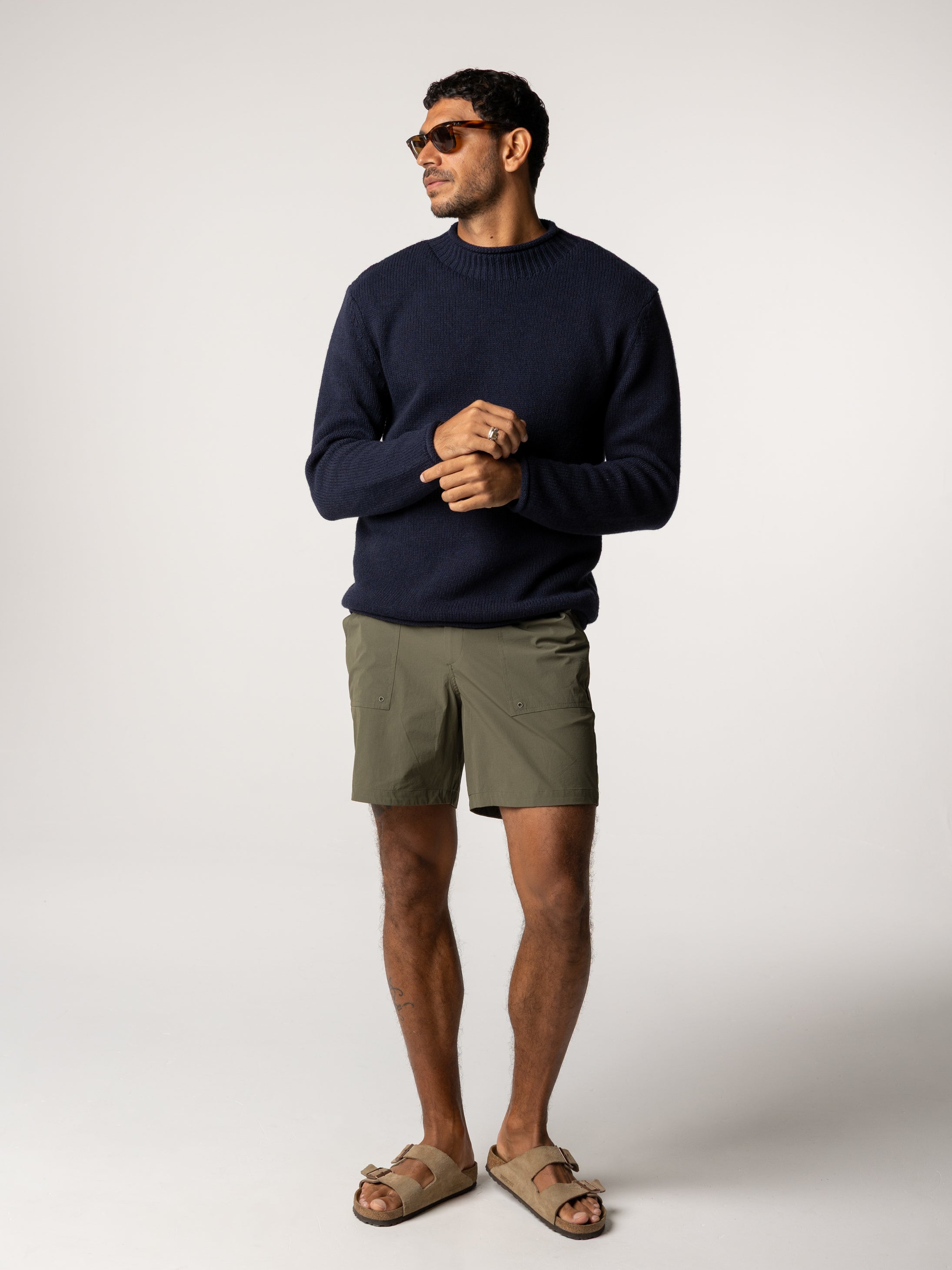 Men Wool Taran Jumper in Navy