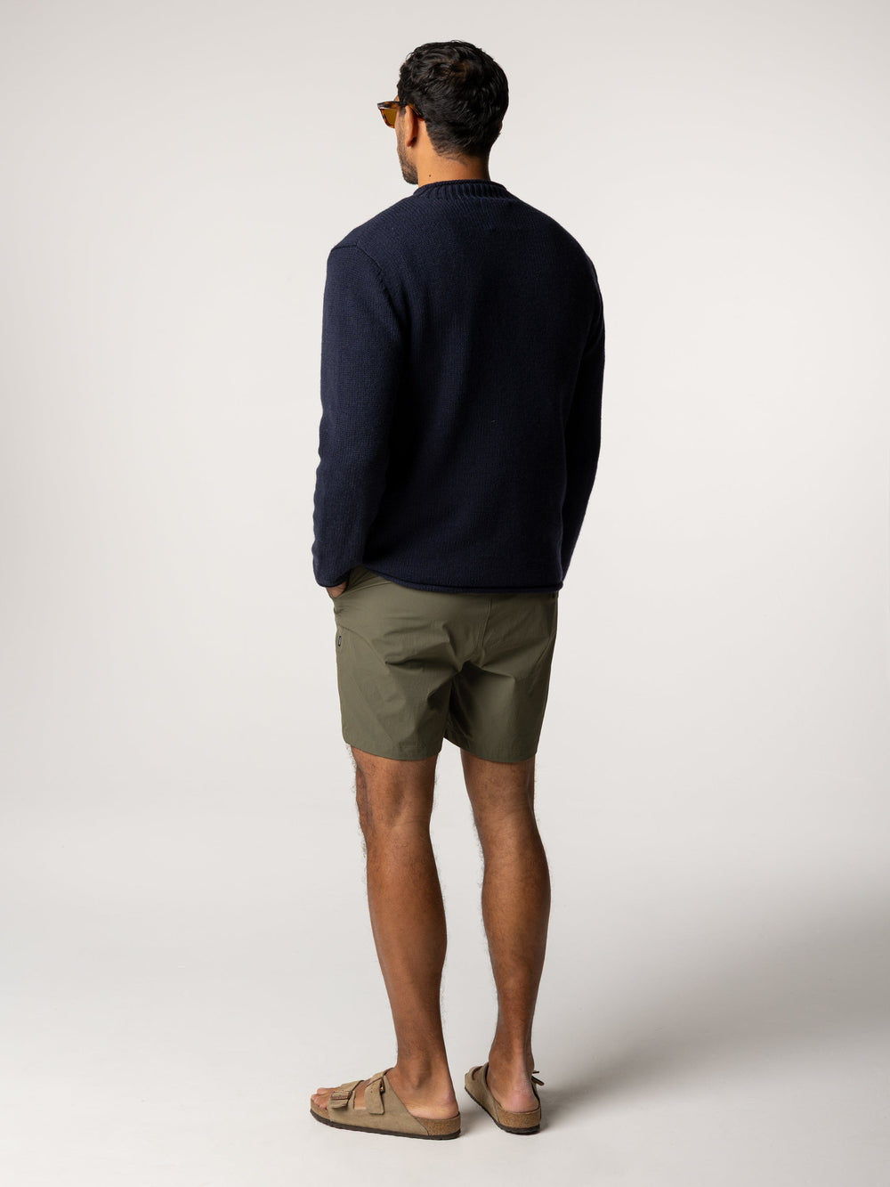 Men Wool Taran Jumper in Navy