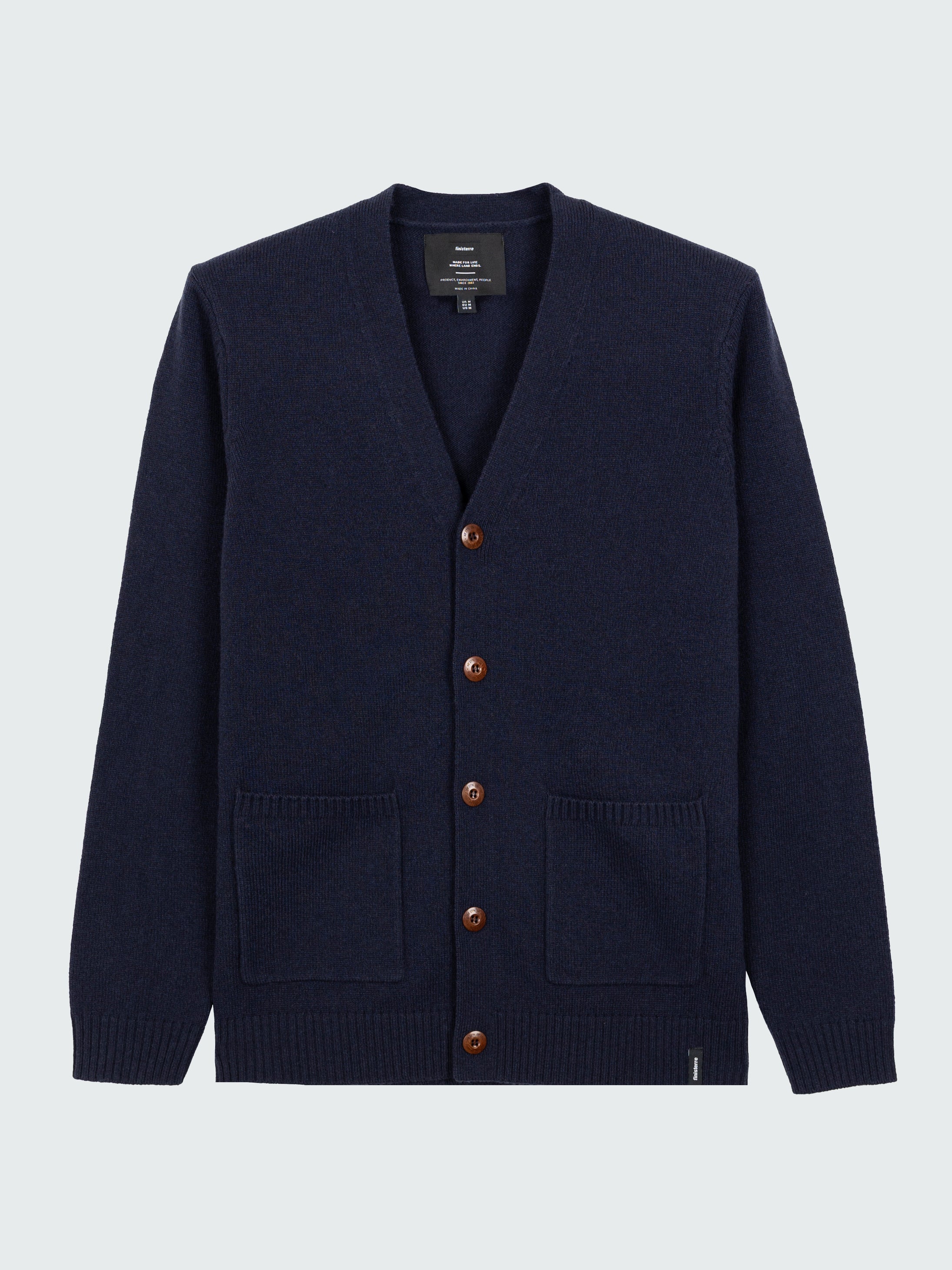 Men Wool Cardigan in Navy - Columba