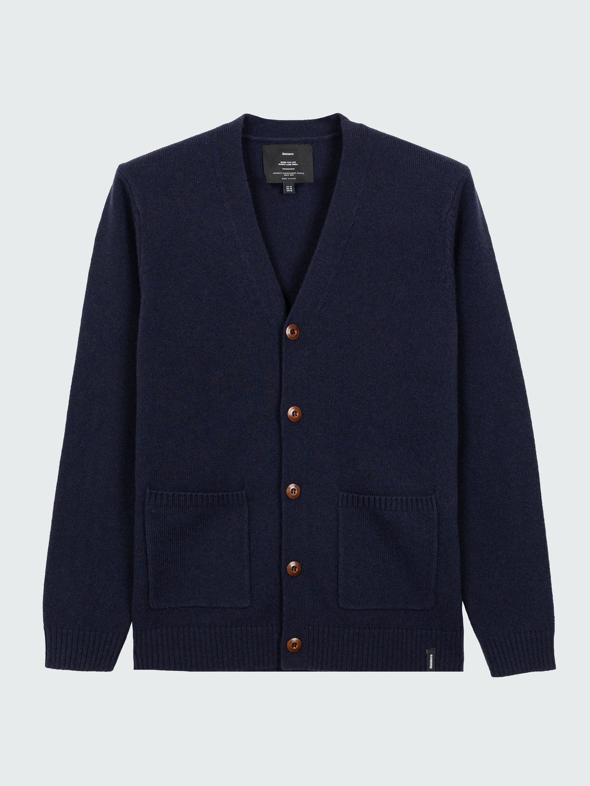 Men Wool Cardigan in Navy - Columba