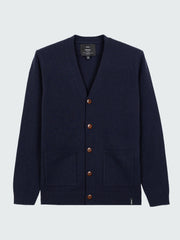 Men Wool Cardigan in Navy - Columba