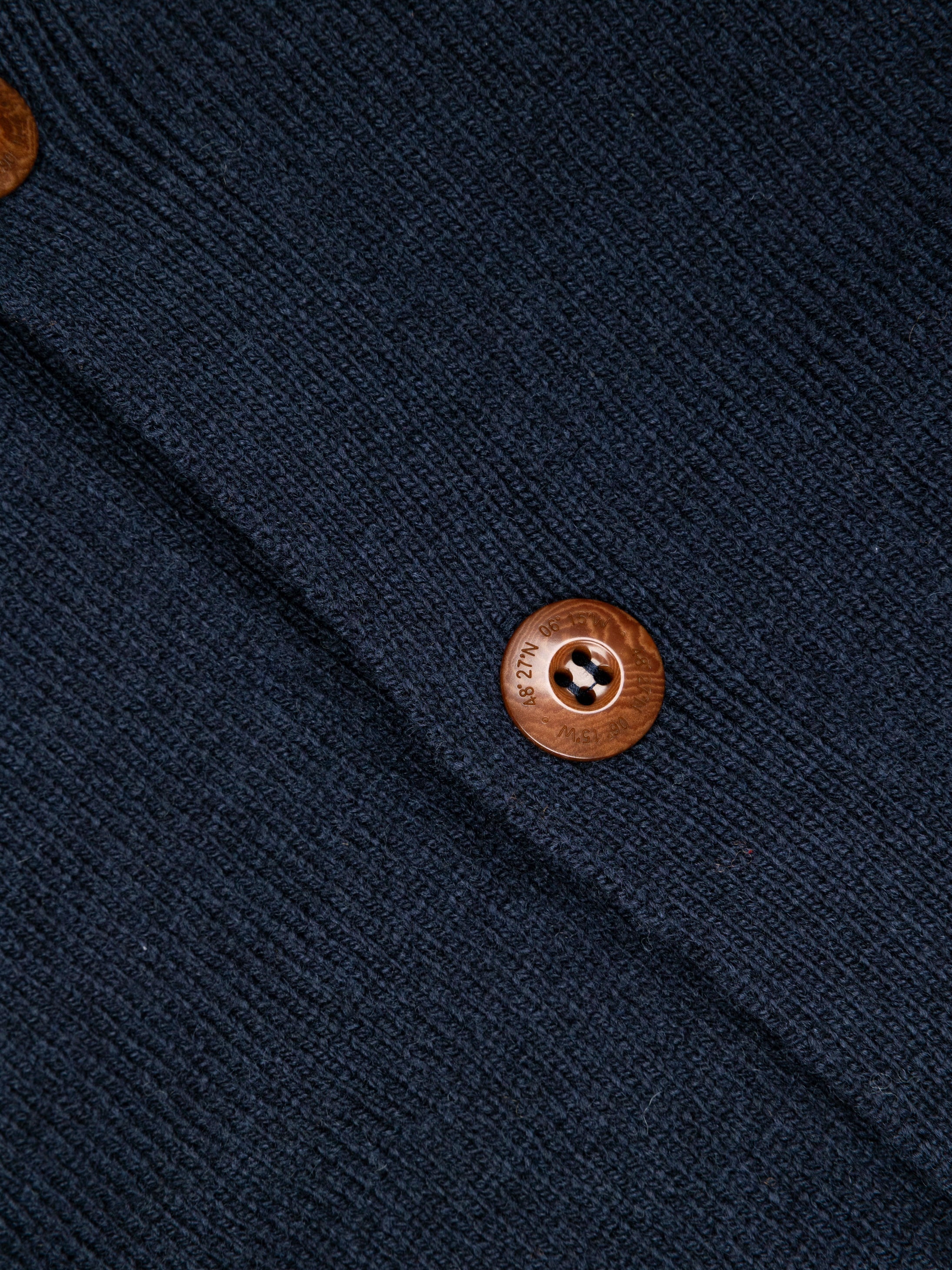 Men Wool Cardigan in Navy - Columba