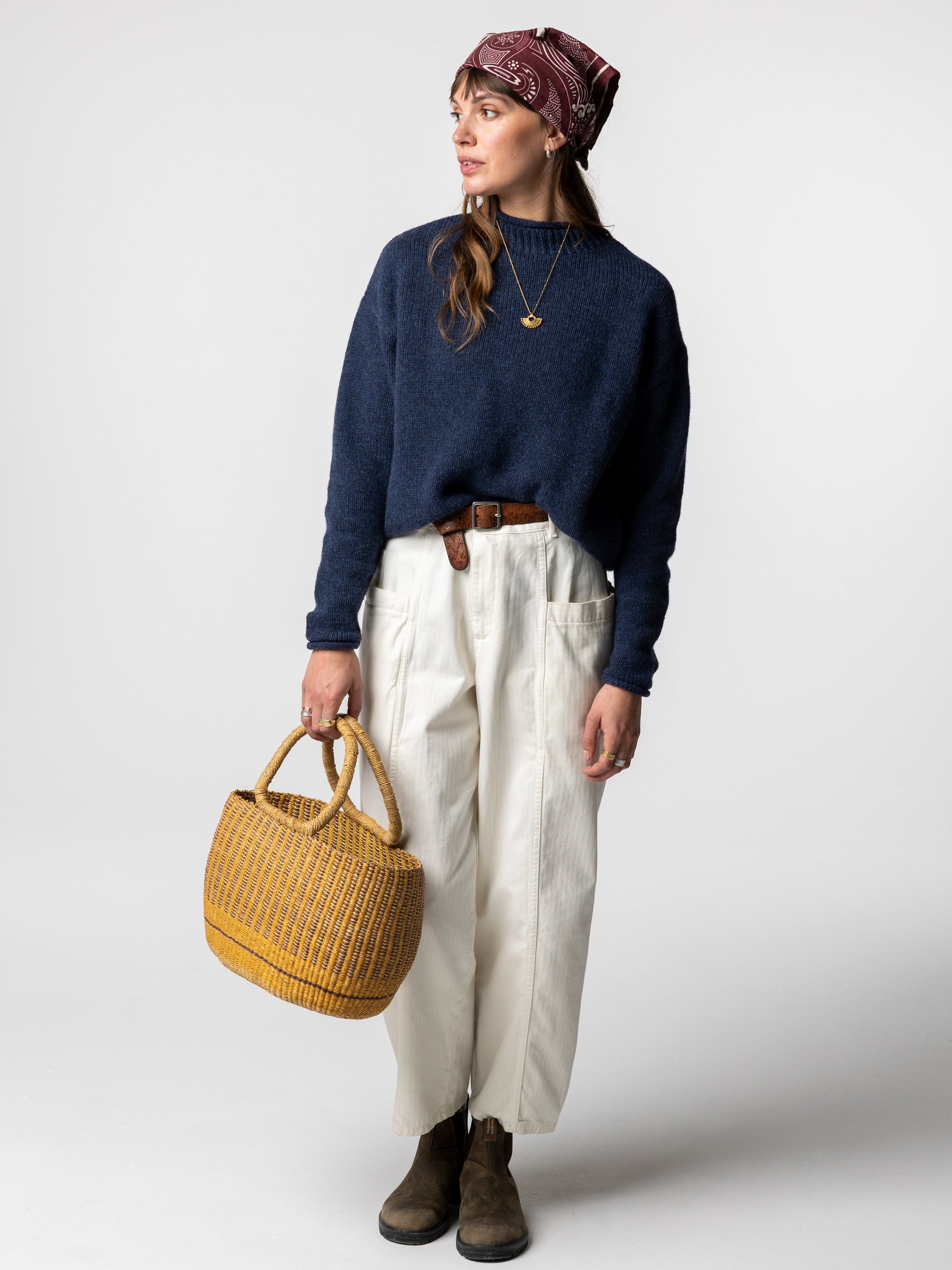 Women Wool Blend Jumper in Deep Blue - Taran