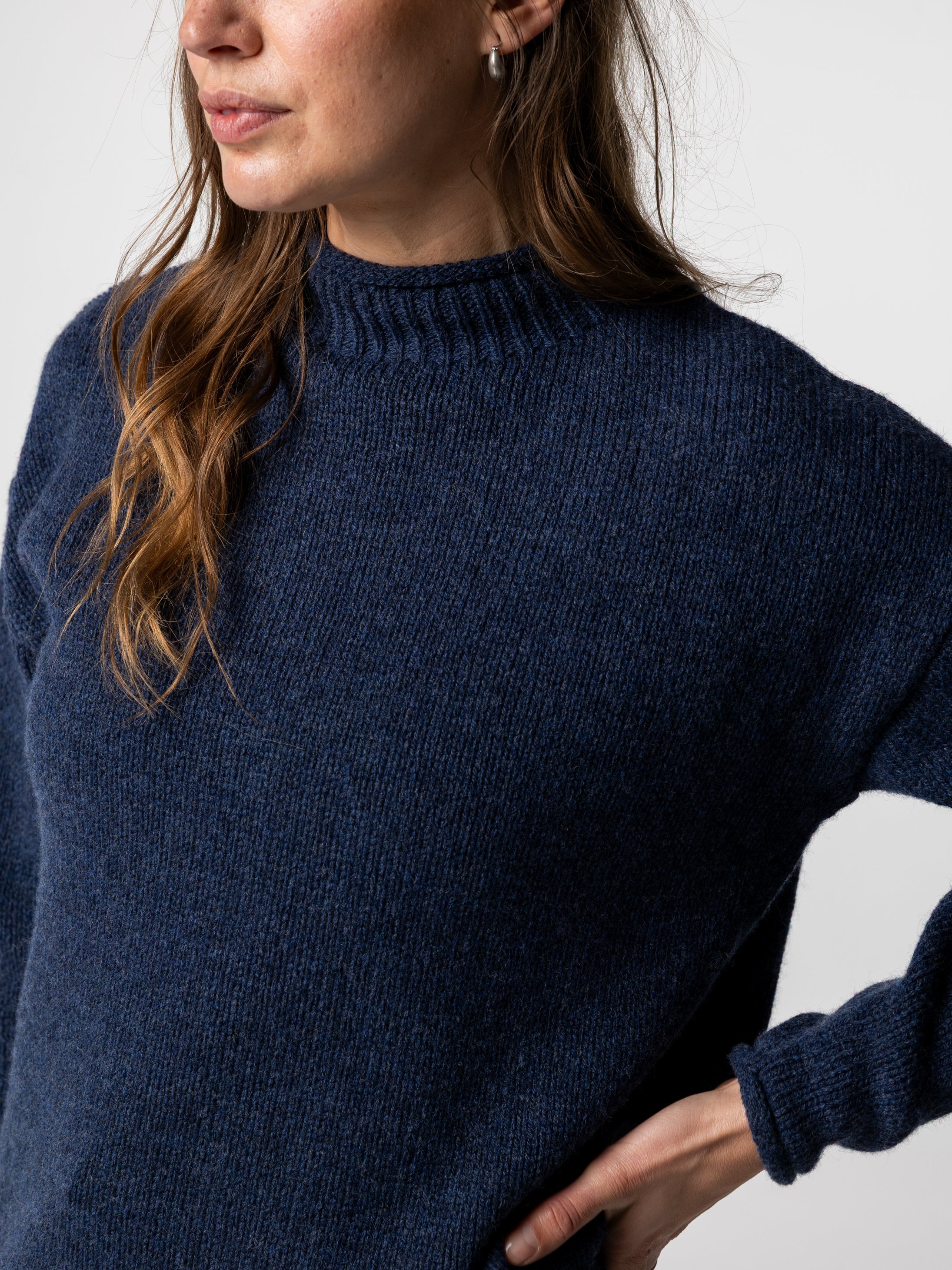 Women Wool Blend Jumper in Deep Blue - Taran