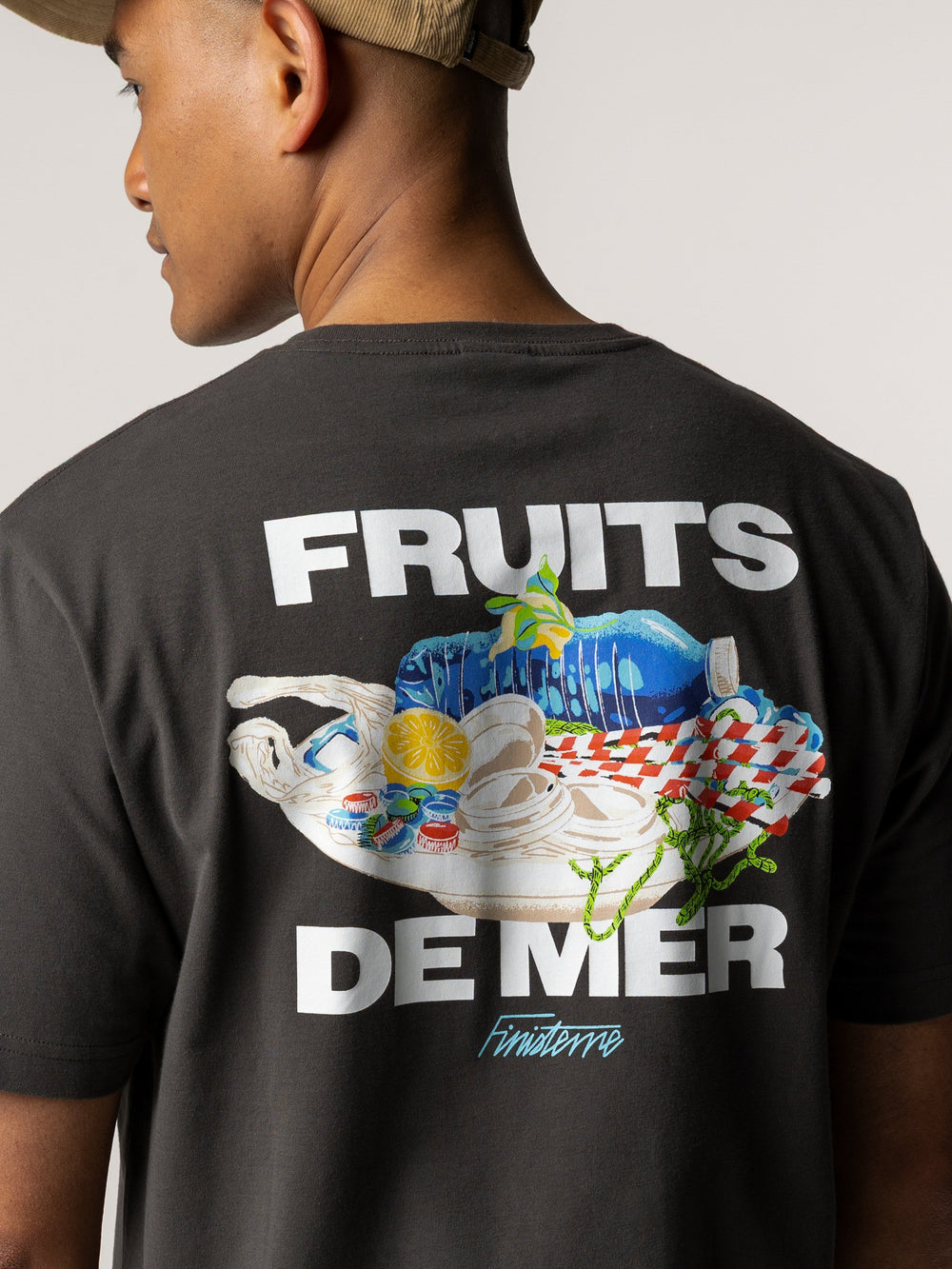 Men Organic Cotton T-Shirt in Raven - Fruits De Mer