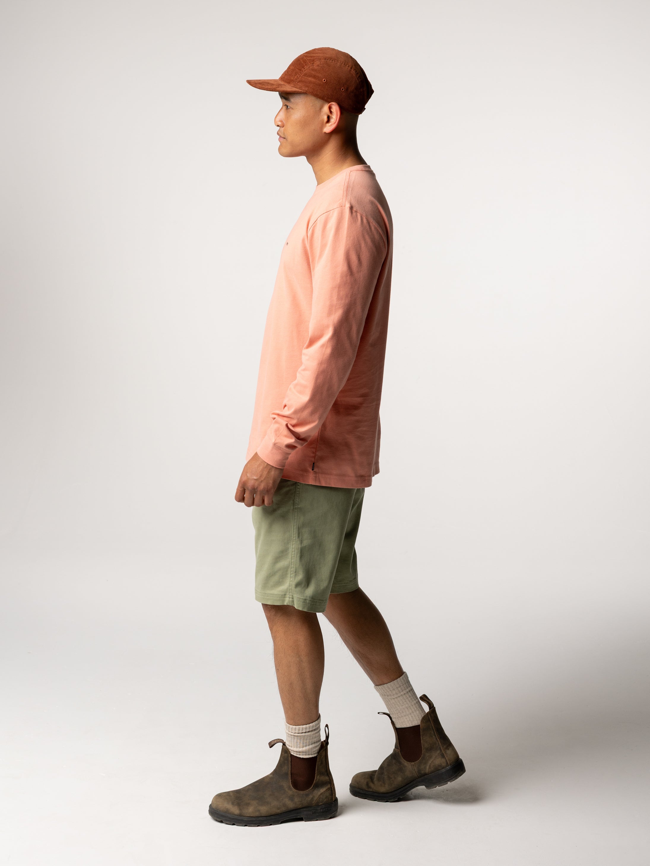 Men Organic Cotton Logo T-Shirt in Pink - Harlyn
