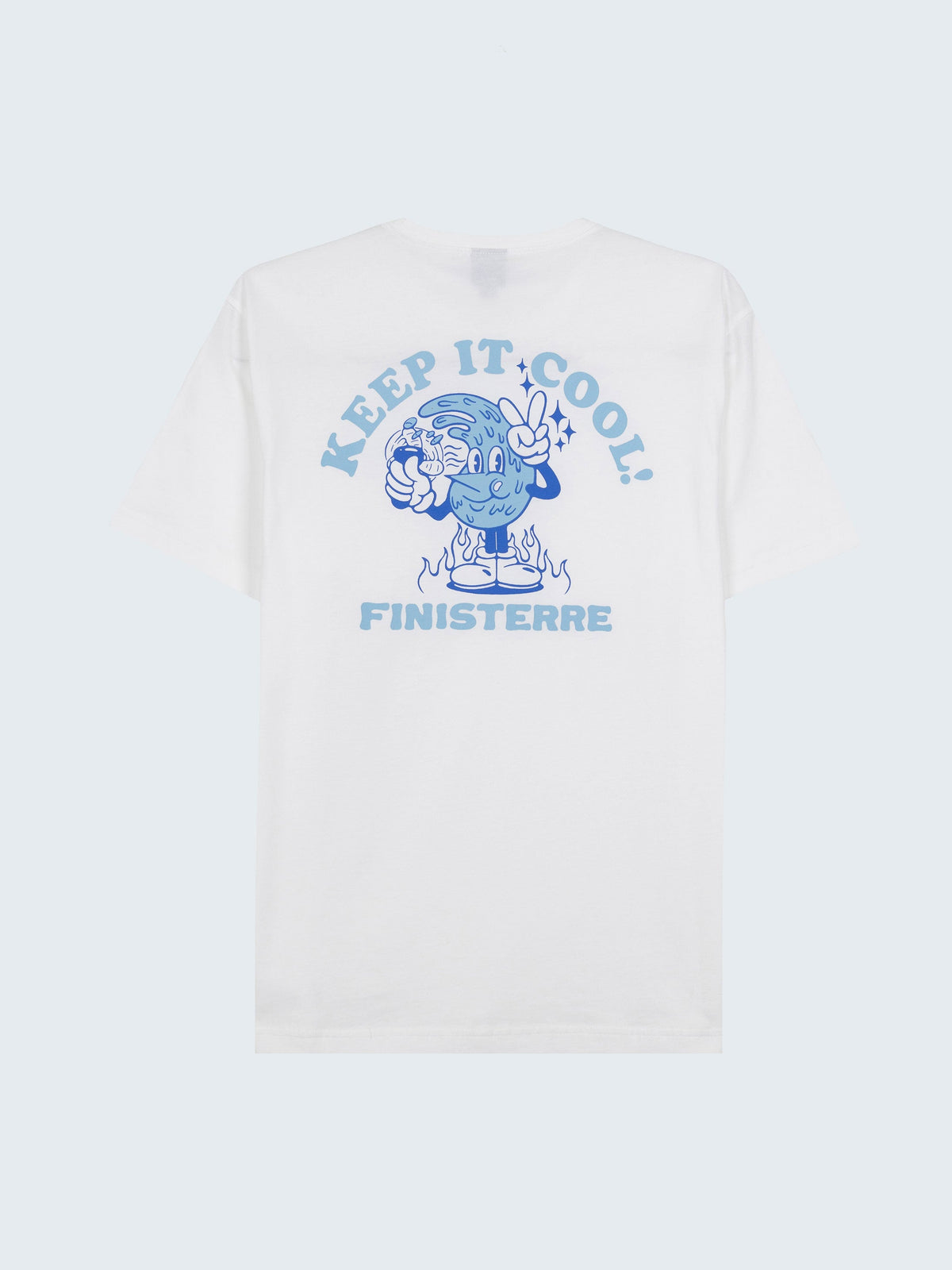 Men Organic Cotton T-Shirt in White - Heat Wavy