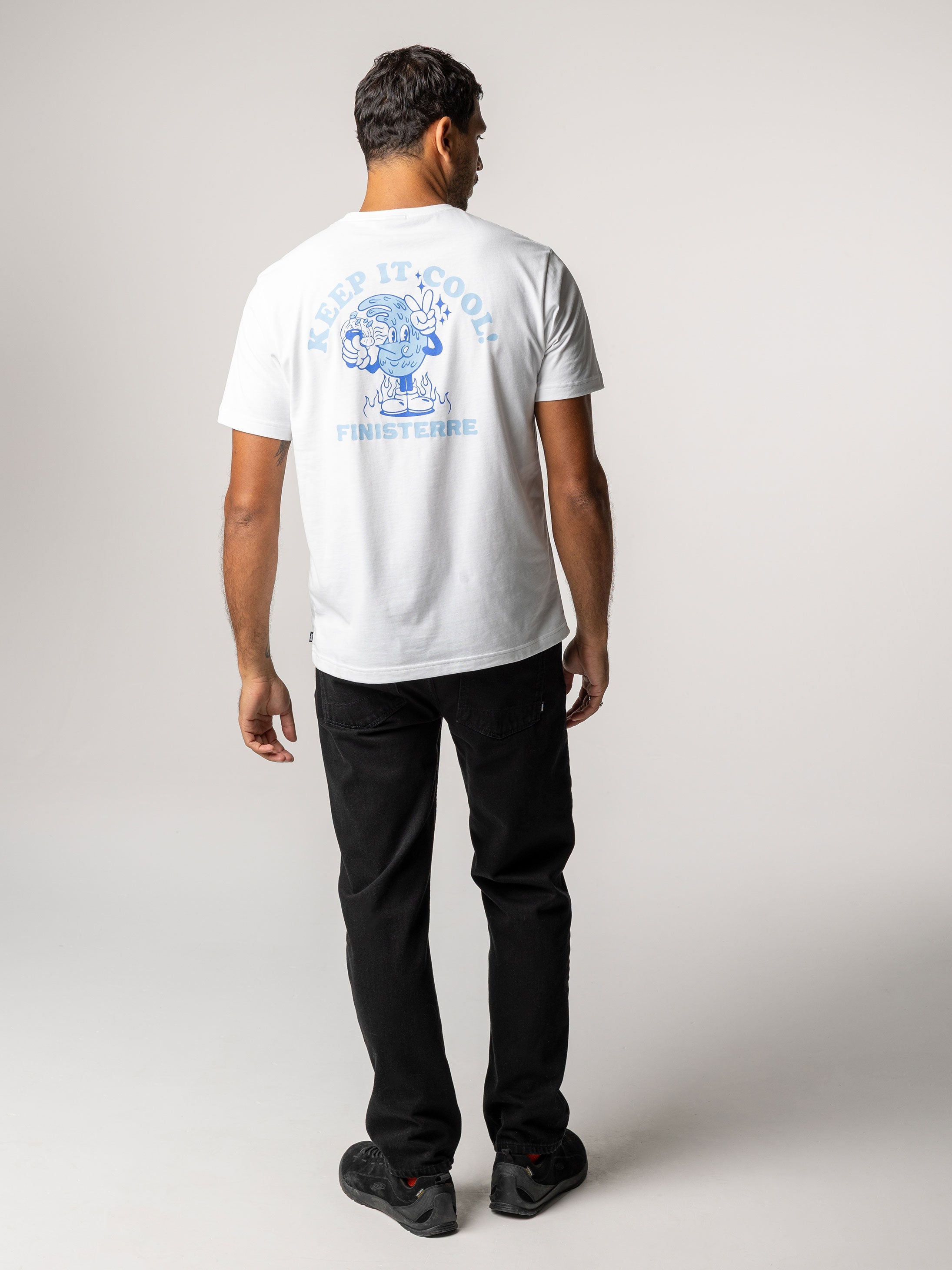 Men Organic Cotton T-Shirt in White - Heat Wavy