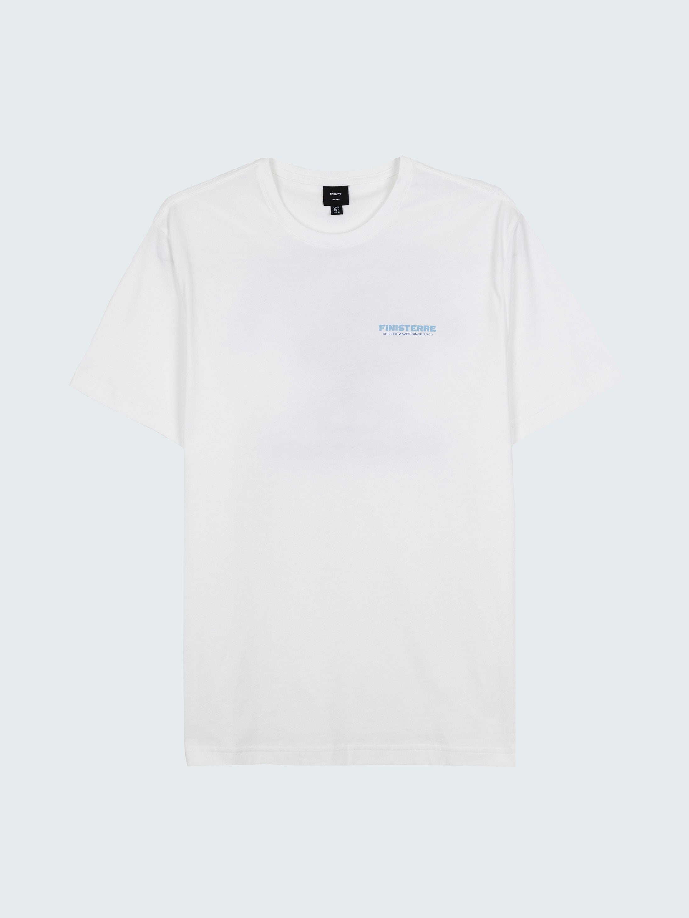 Men Organic Cotton T-Shirt in White - Heat Wavy