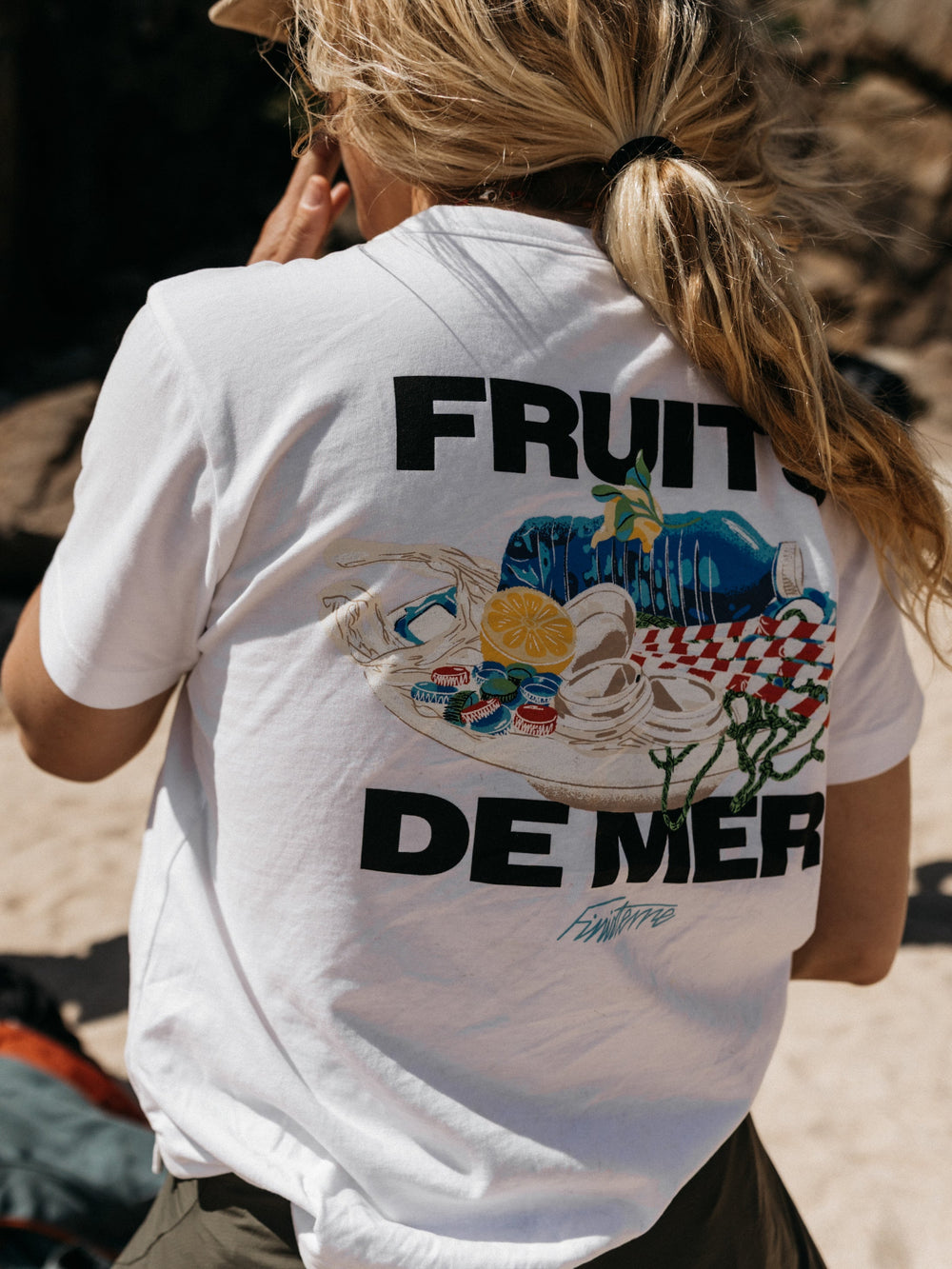Women Organic Cotton T-Shirt in White - Fruits De Mer