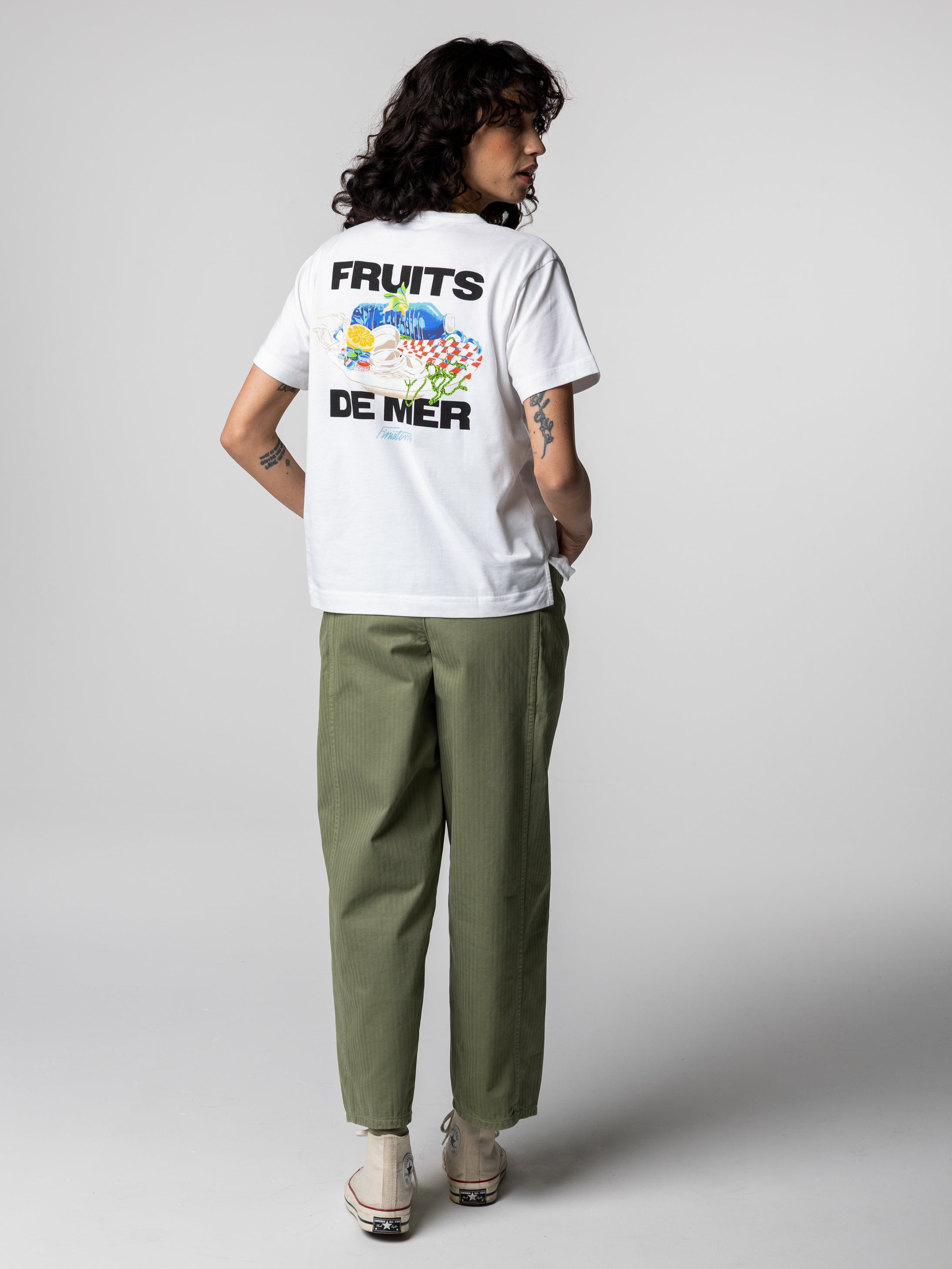 Women Organic Cotton T-Shirt in White - Fruits De Mer